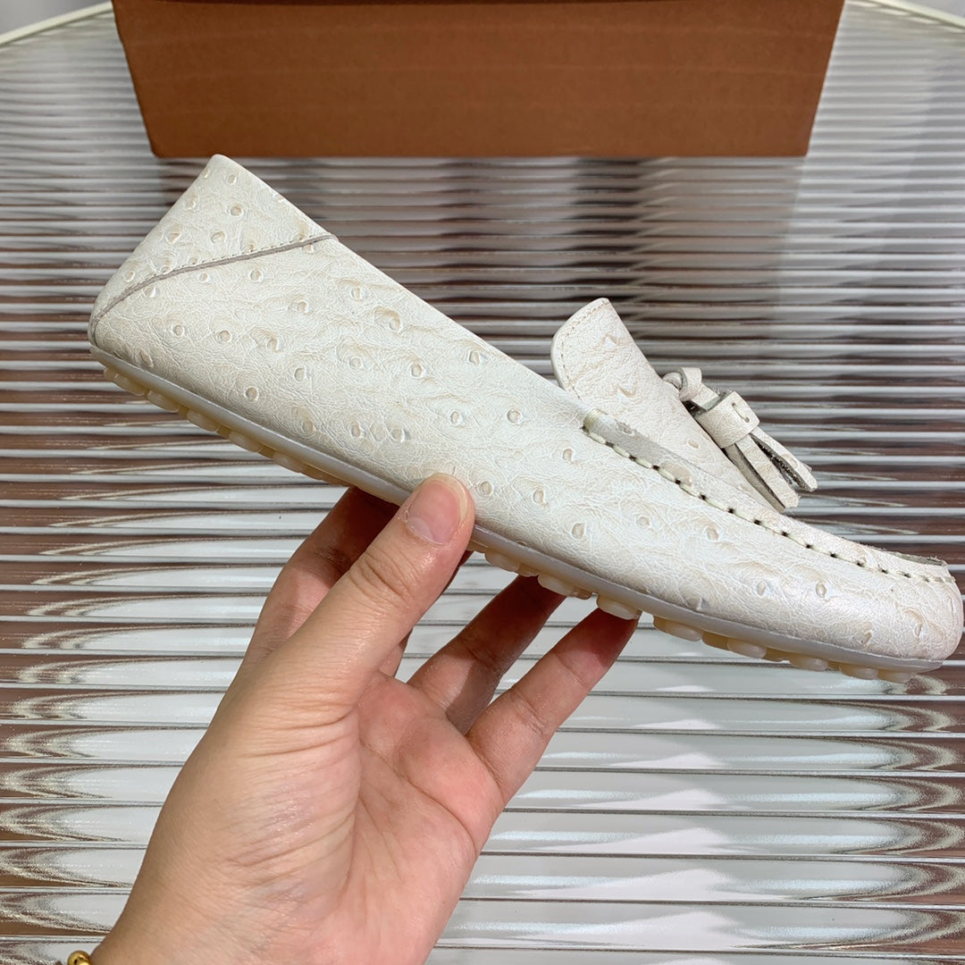 LP SPECIAL DOT SOLE WALK LOAFERS WHITE LAMBSKIN - 35