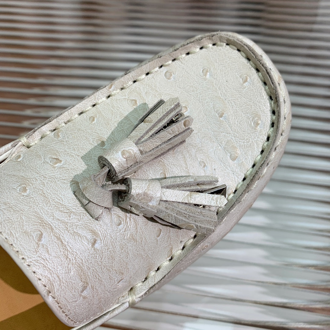 LP SPECIAL DOT SOLE WALK LOAFERS WHITE LAMBSKIN - 35