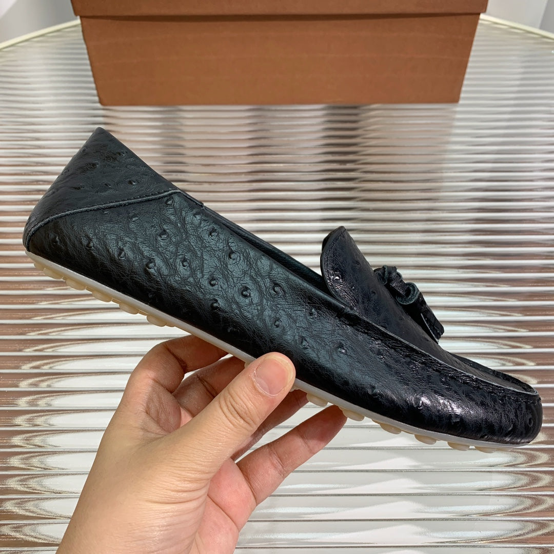 LP SPECIAL DOT SOLE WALK LOAFERS BLACK LAMBSKIN - 35