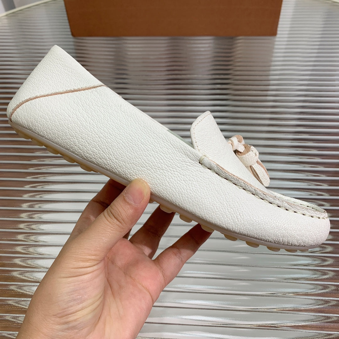 LP DOT SOLE WALK LOAFERS WHITE LAMBSKIN - 35