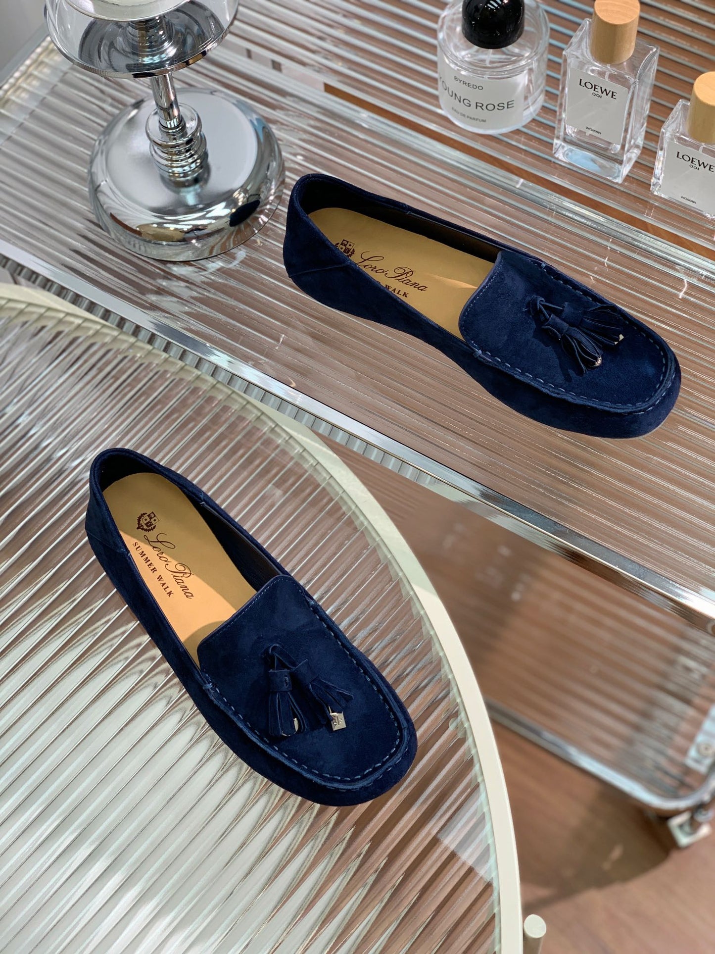 LP DOT SOLE WALK LOAFERS NAVY SUEDE - 35