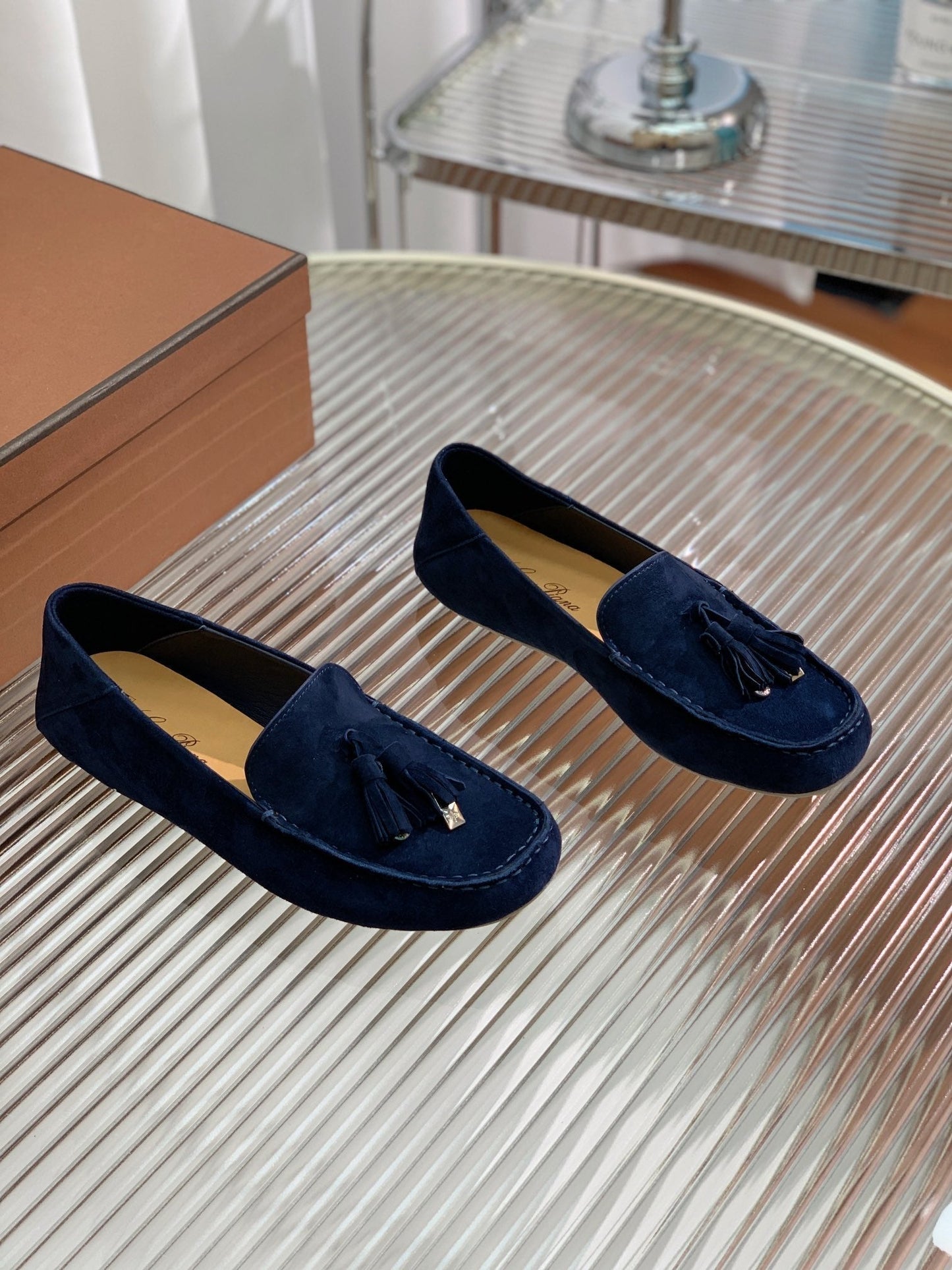 LP DOT SOLE WALK LOAFERS NAVY SUEDE - 35