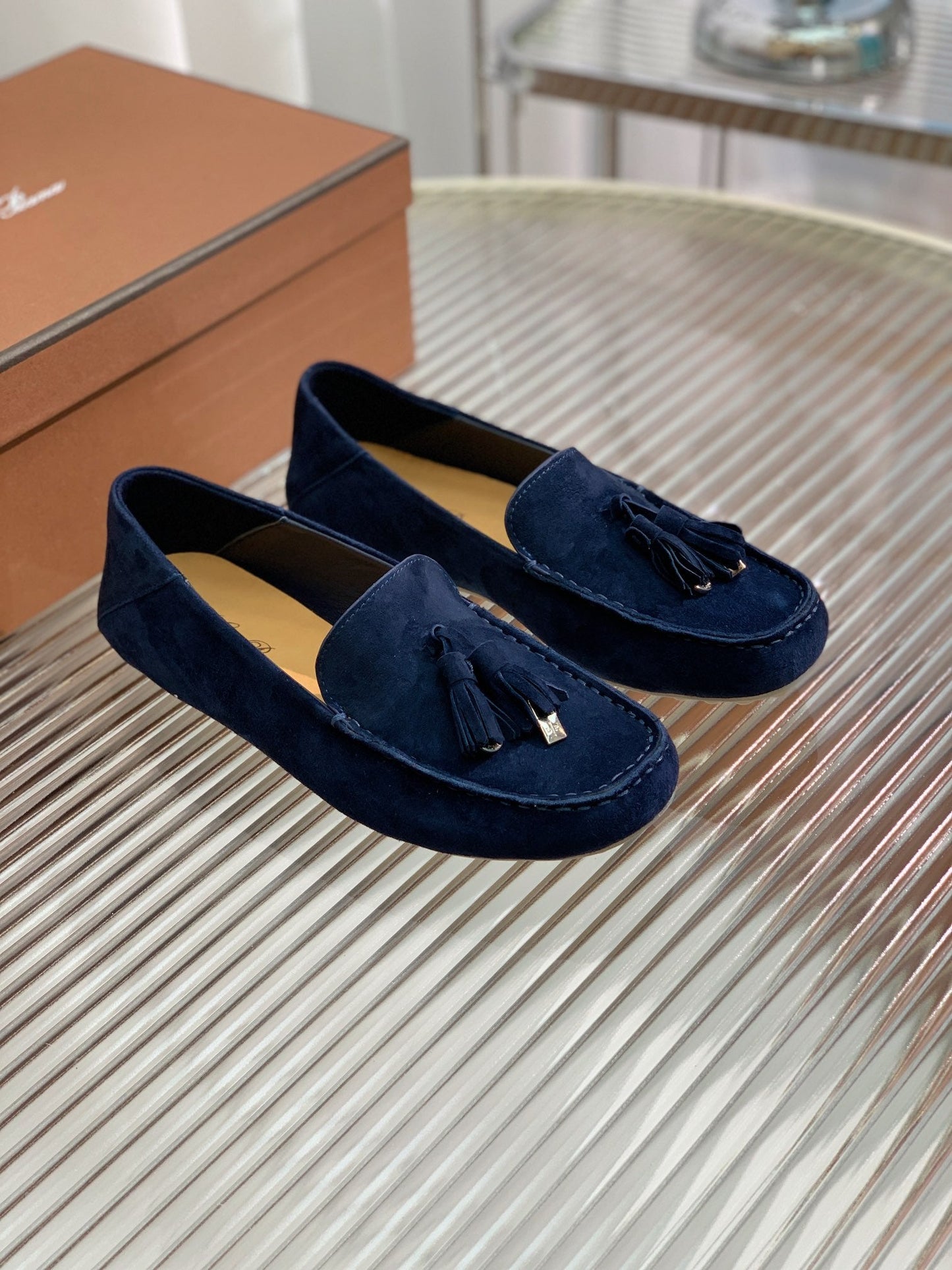 LP DOT SOLE WALK LOAFERS NAVY SUEDE - 35