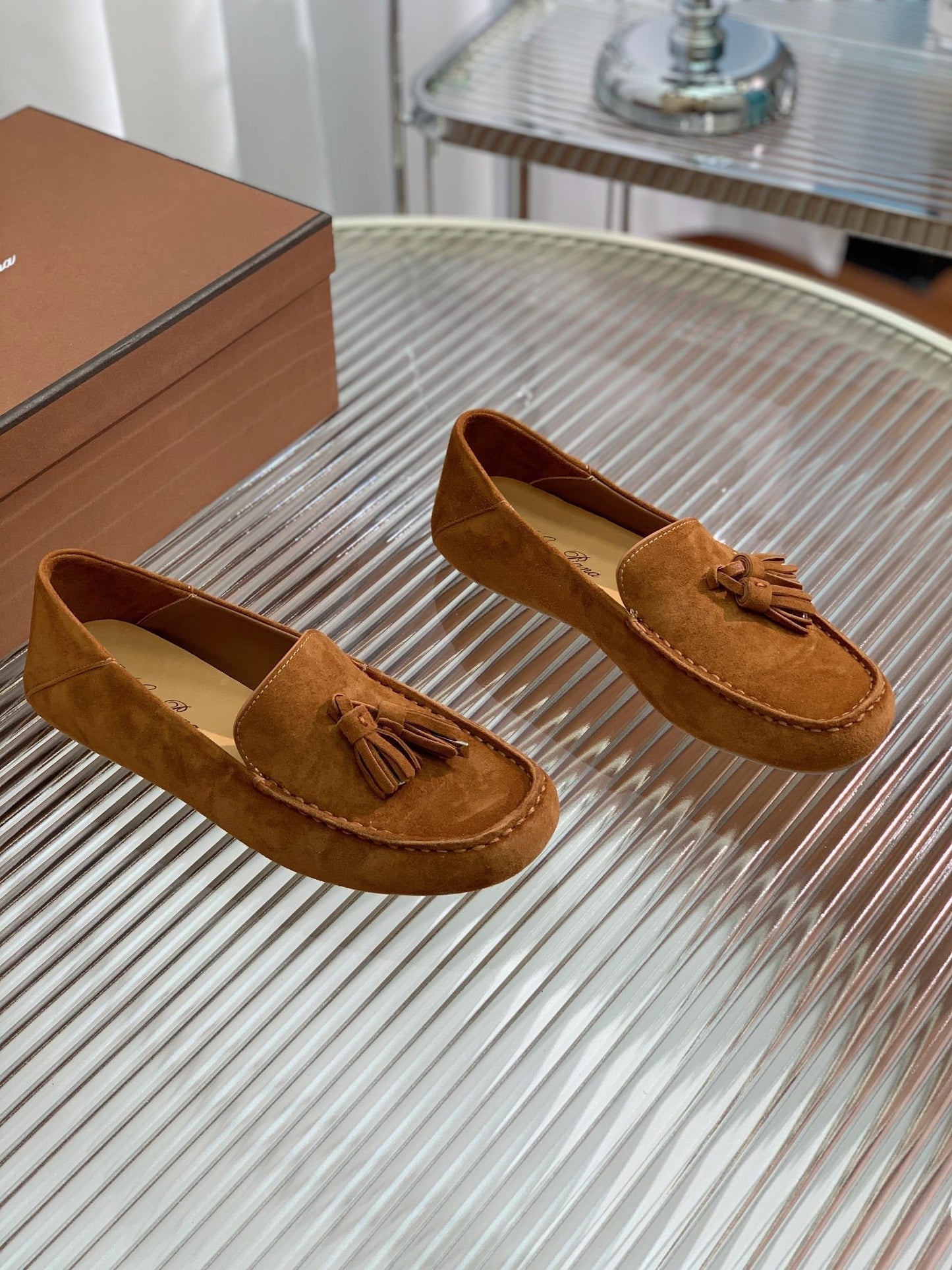 LP DOT SOLE WALK LOAFERS CARAMEL SUEDE - 35