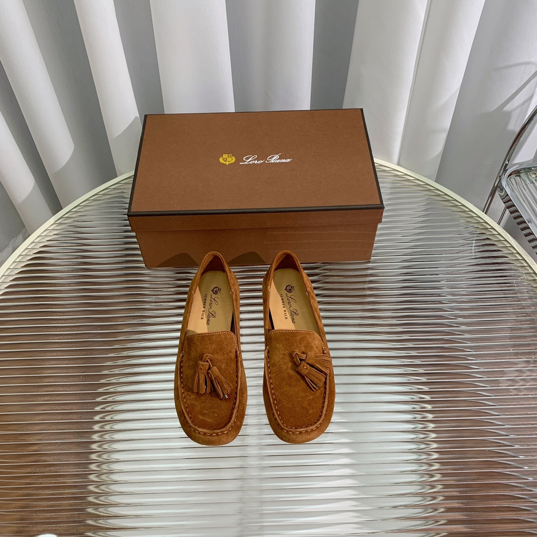 LP DOT SOLE WALK LOAFERS CARAMEL SUEDE - 35