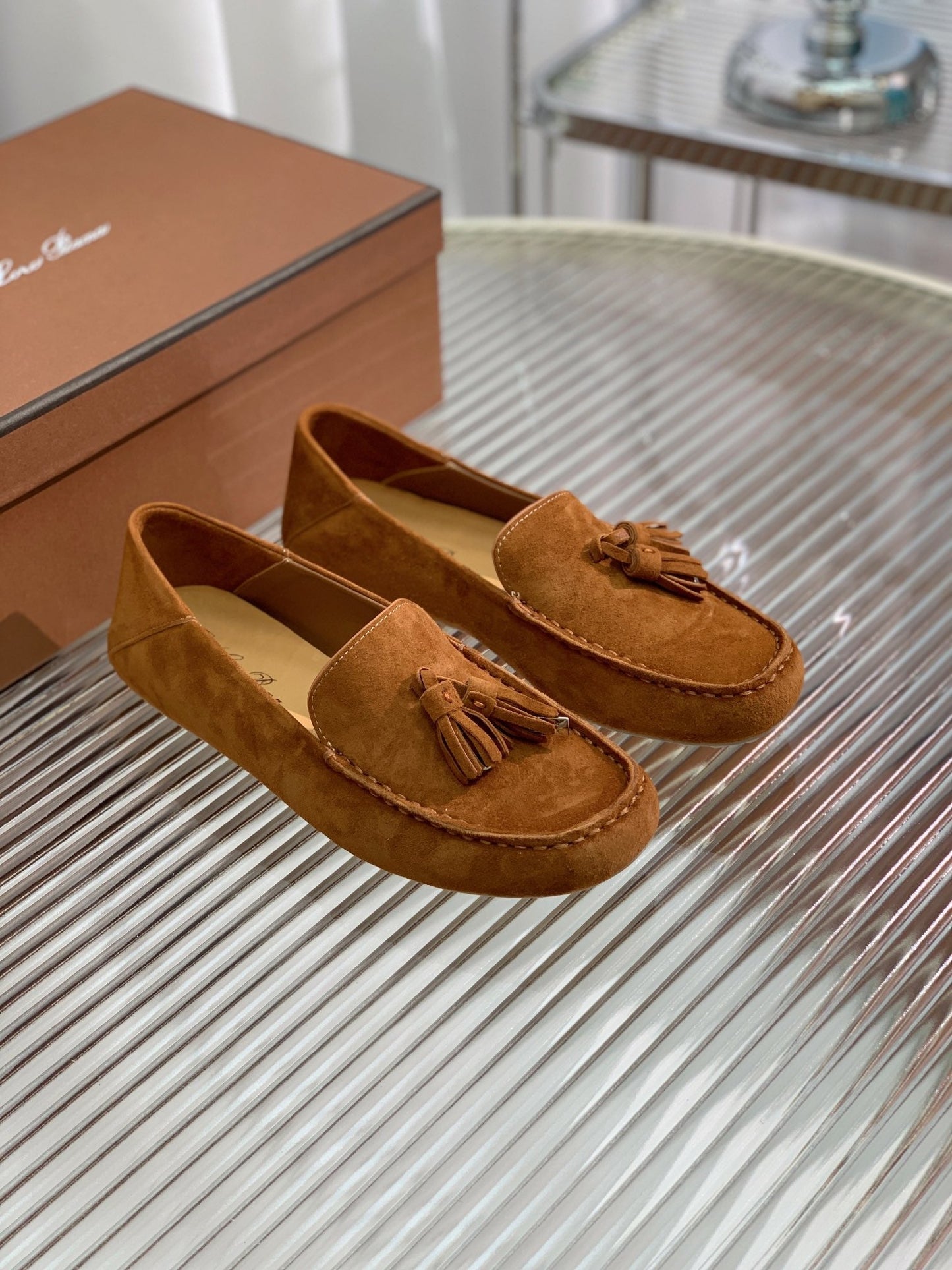 LP DOT SOLE WALK LOAFERS CARAMEL SUEDE - 35