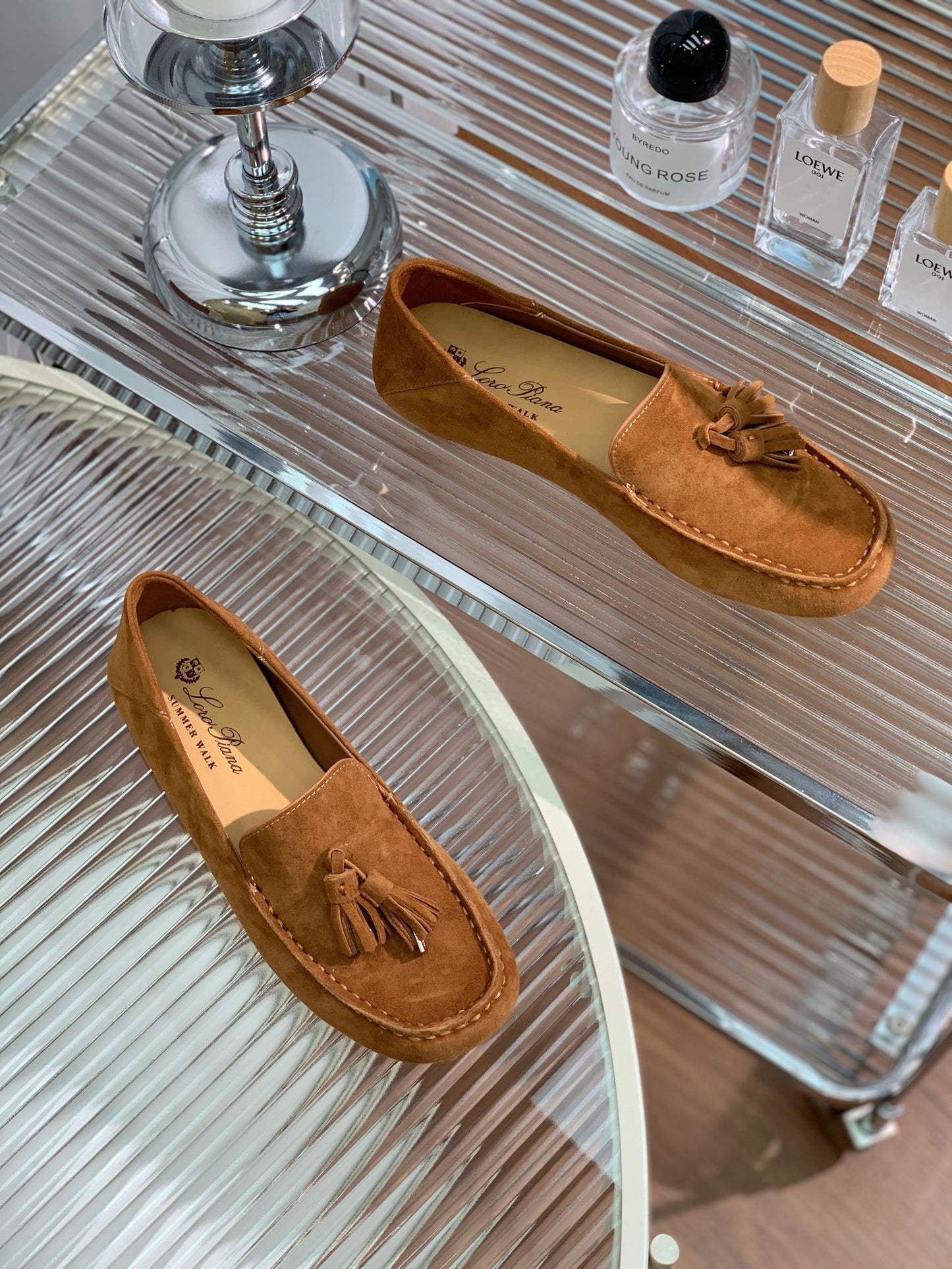 LP DOT SOLE WALK LOAFERS CARAMEL SUEDE - 35