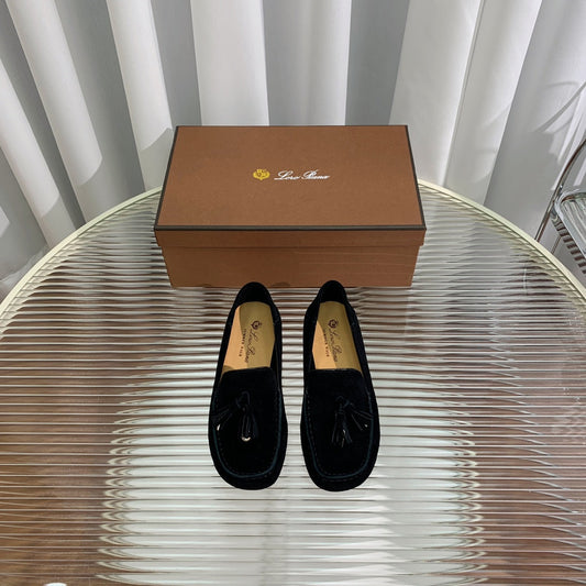LP DOT SOLE WALK LOAFERS BLACK SUEDE - 35