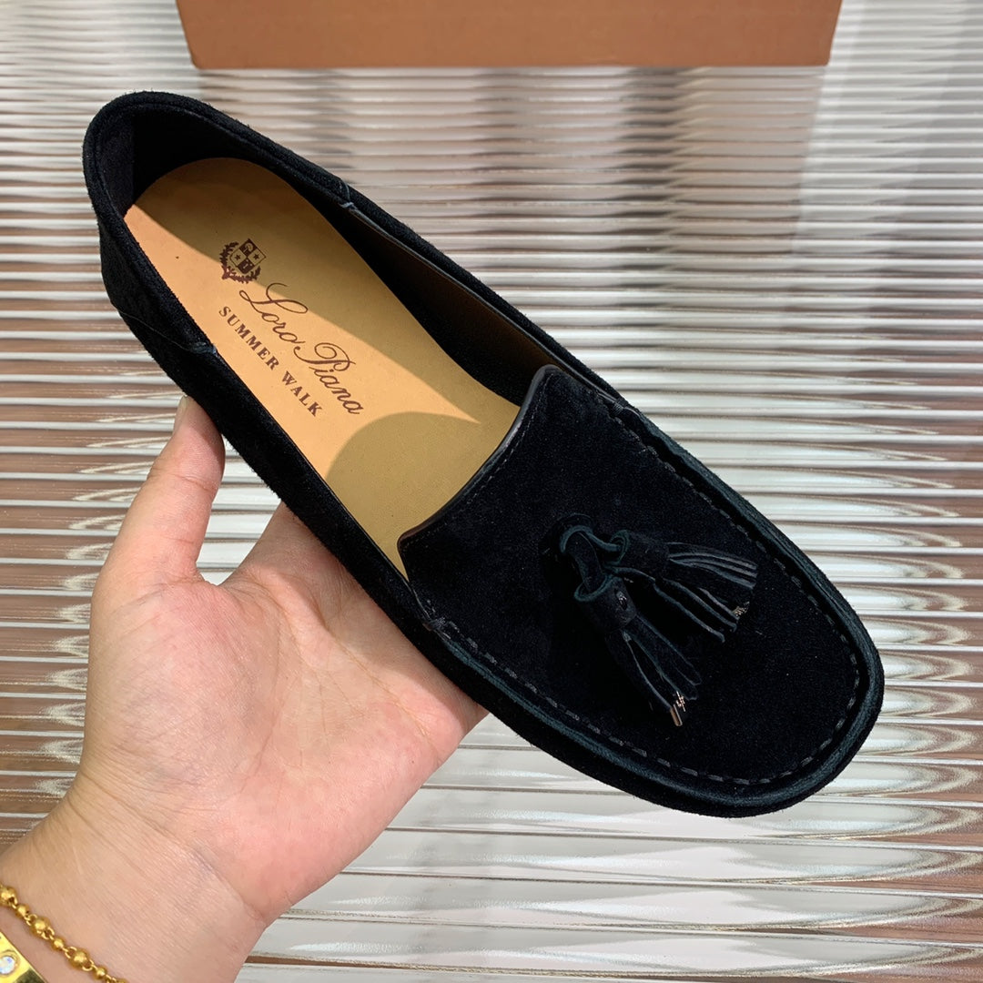 LP DOT SOLE WALK LOAFERS BLACK SUEDE - 35