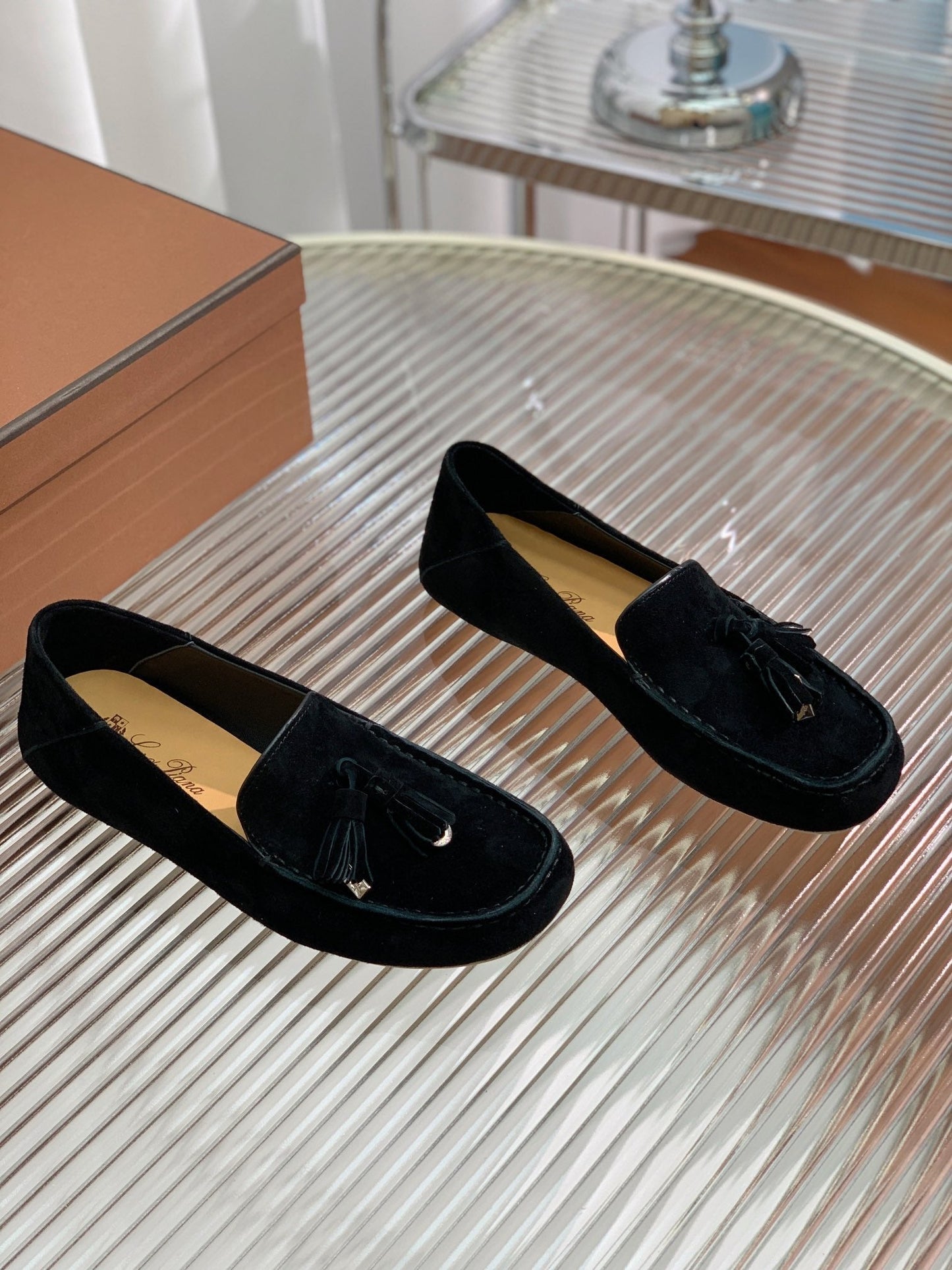 LP DOT SOLE WALK LOAFERS BLACK SUEDE - 35