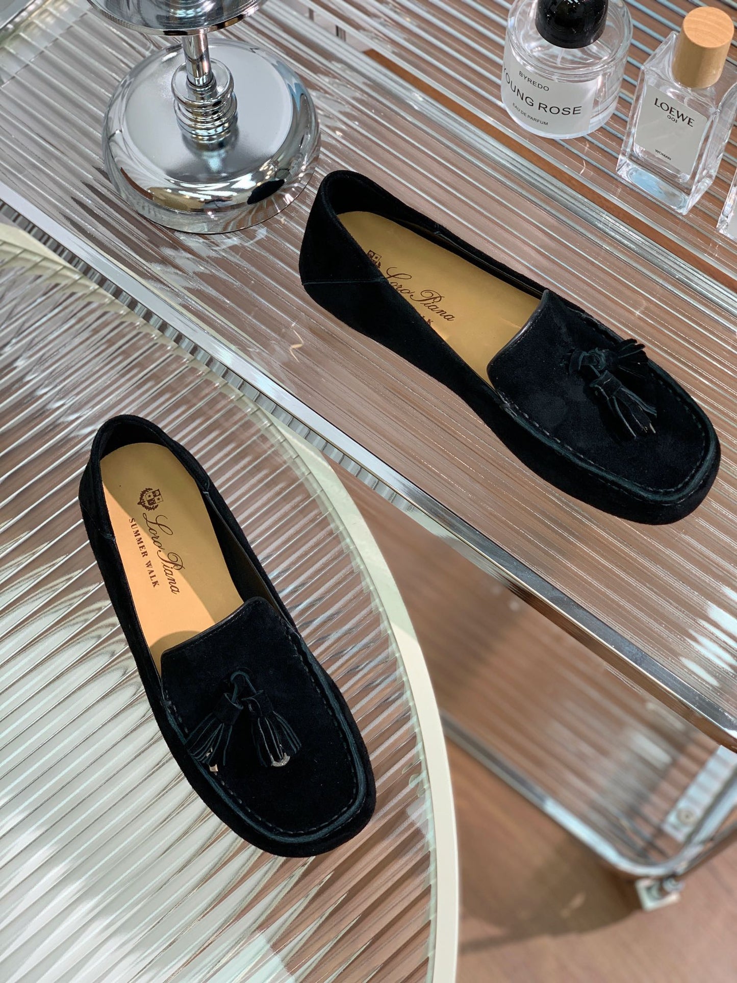 LP DOT SOLE WALK LOAFERS BLACK SUEDE - 35