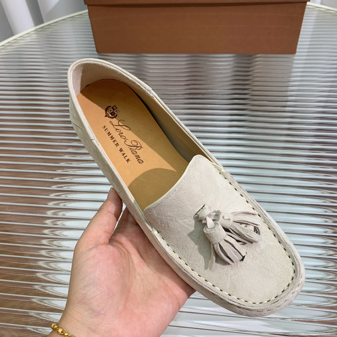LP DOT SOLE WALK LOAFERS CREAMY WHITE SUEDE - 35