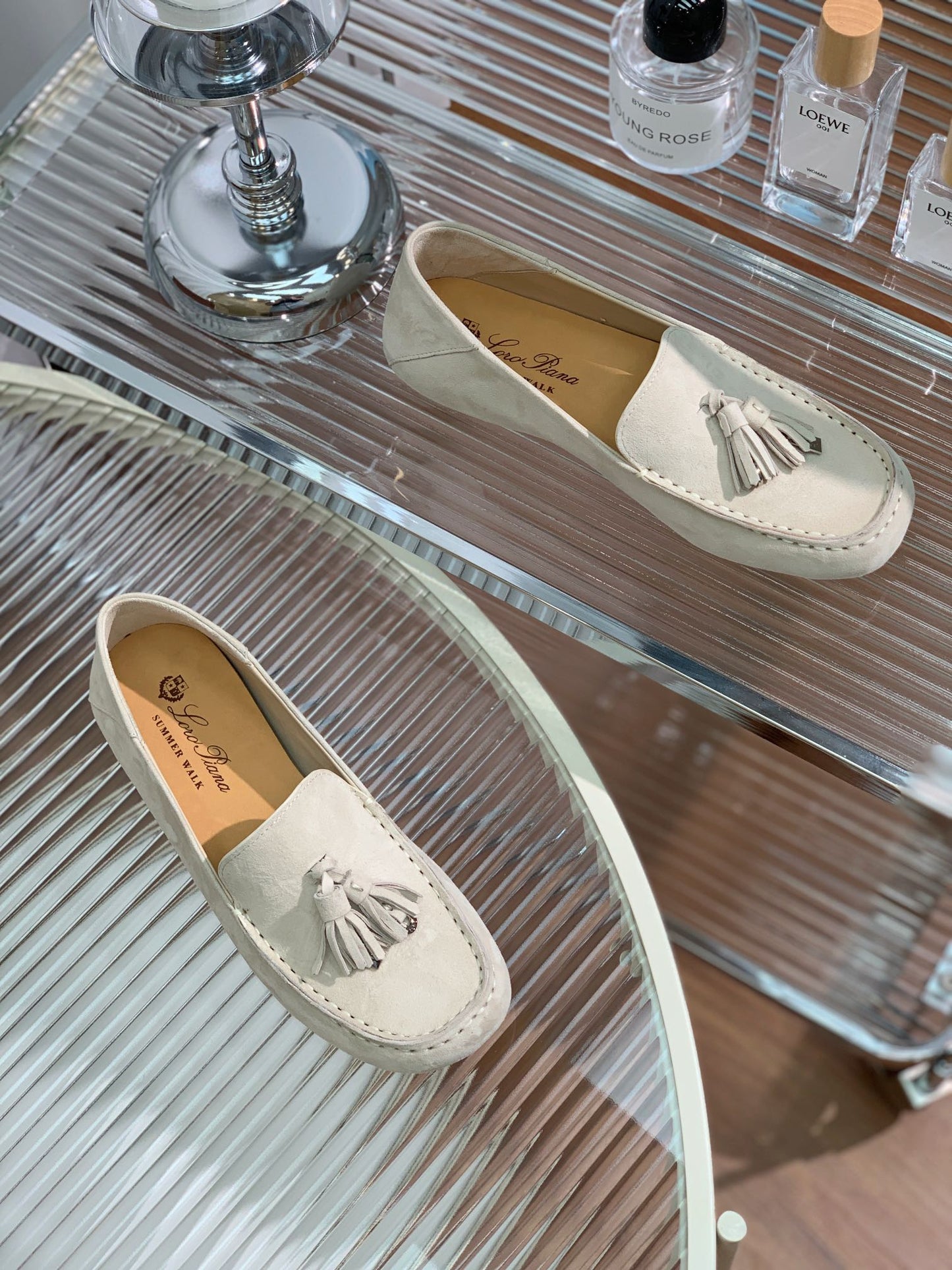 LP DOT SOLE WALK LOAFERS CREAMY WHITE SUEDE - 35