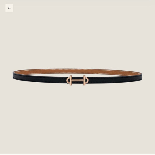 HM GAMMA BUCKLE & REVERSIBLE BRONZE BROWN AND BLACK LEATHER STRAP 13MM COPPER HARDWARE - 30