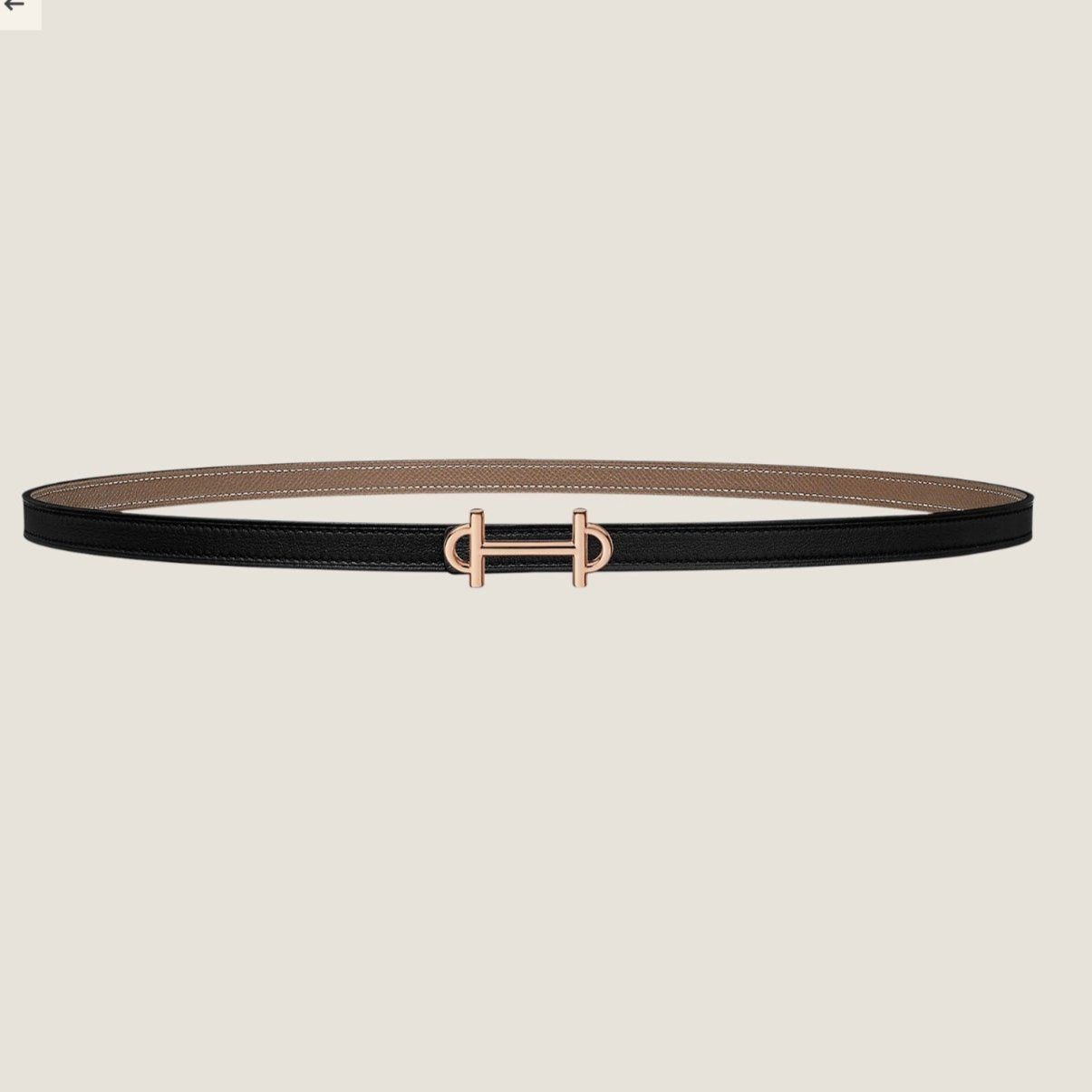 HM GAMMA BUCKLE & REVERSIBLE KHAKI BROWN AND BLACK LEATHER STRAP 13MM COPPER HARDWARE - 30