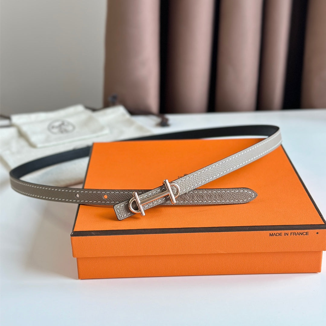 HM GAMMA BUCKLE & REVERSIBLE KHAKI BROWN AND BLACK LEATHER STRAP 13MM COPPER HARDWARE - 30
