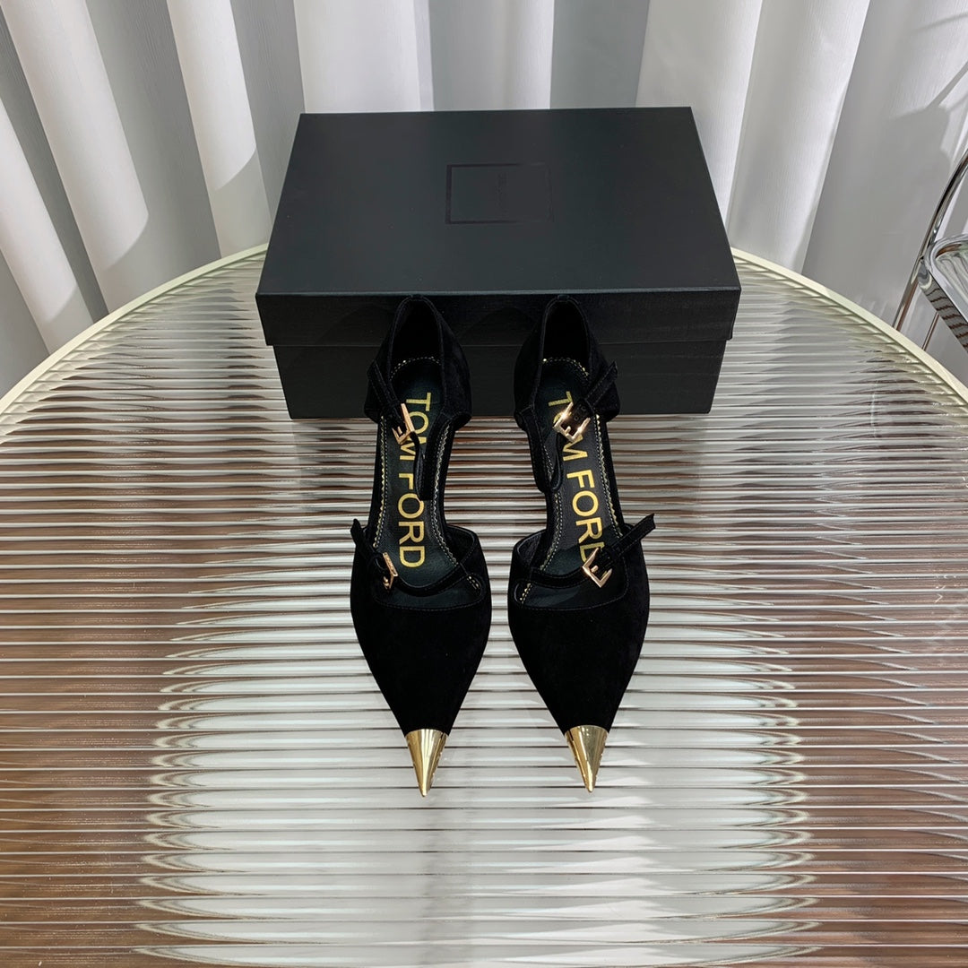 MARY JANE PUMP 7 CM IN BLACK SUEDE