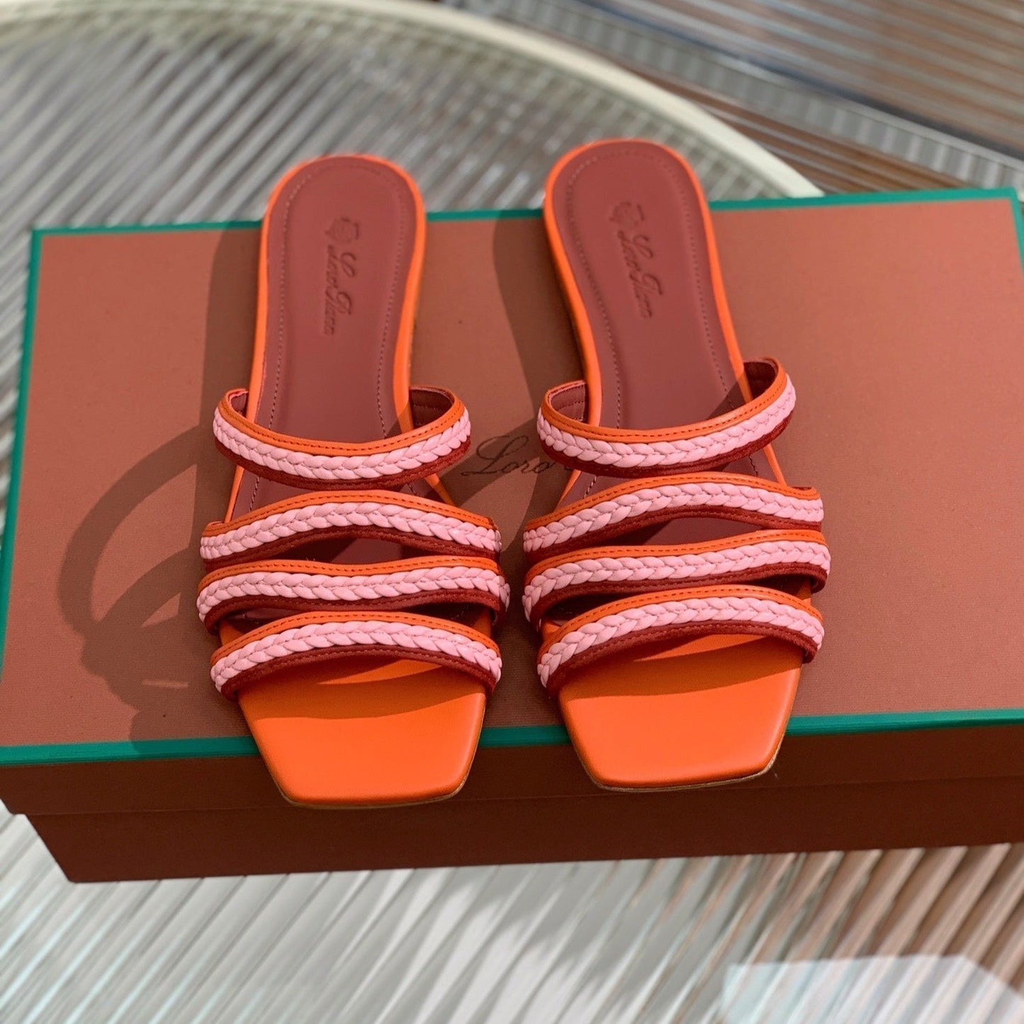 LP SPRIGHTLY CHARMS FLAT SANDAL BURNT ORANGE CALFSKIN - 35
