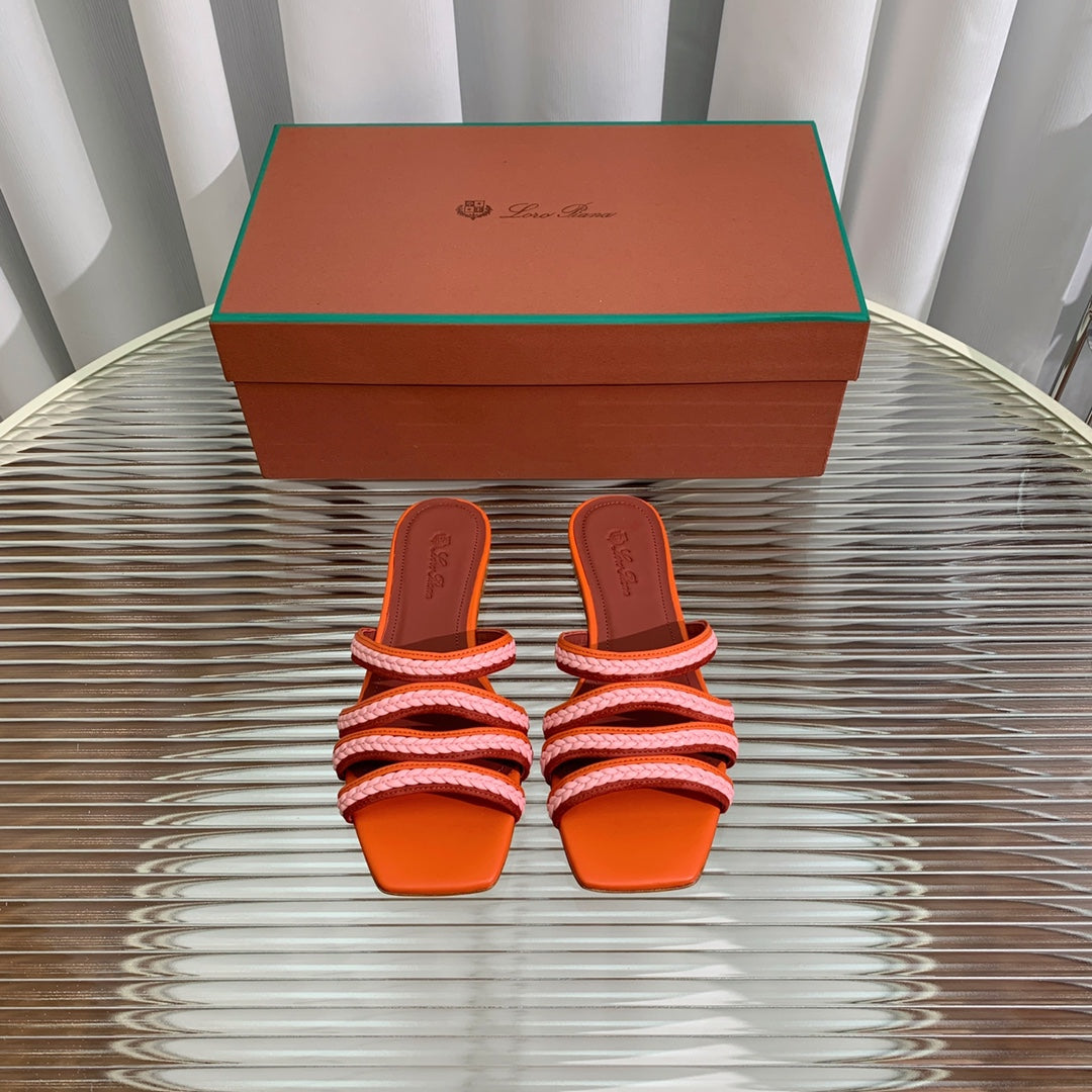 LP SPRIGHTLY CHARMS FLAT SANDAL BURNT ORANGE CALFSKIN - 35