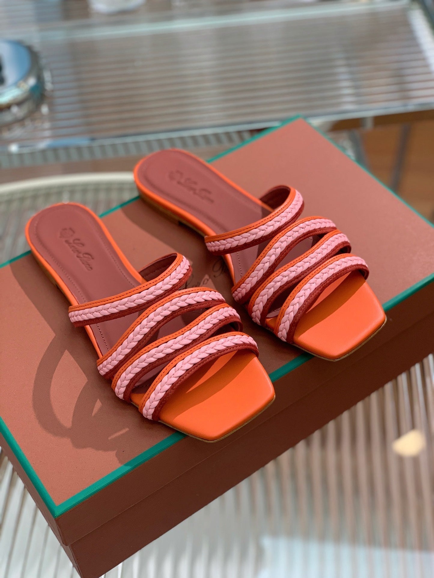 LP SPRIGHTLY CHARMS FLAT SANDAL BURNT ORANGE CALFSKIN - 35