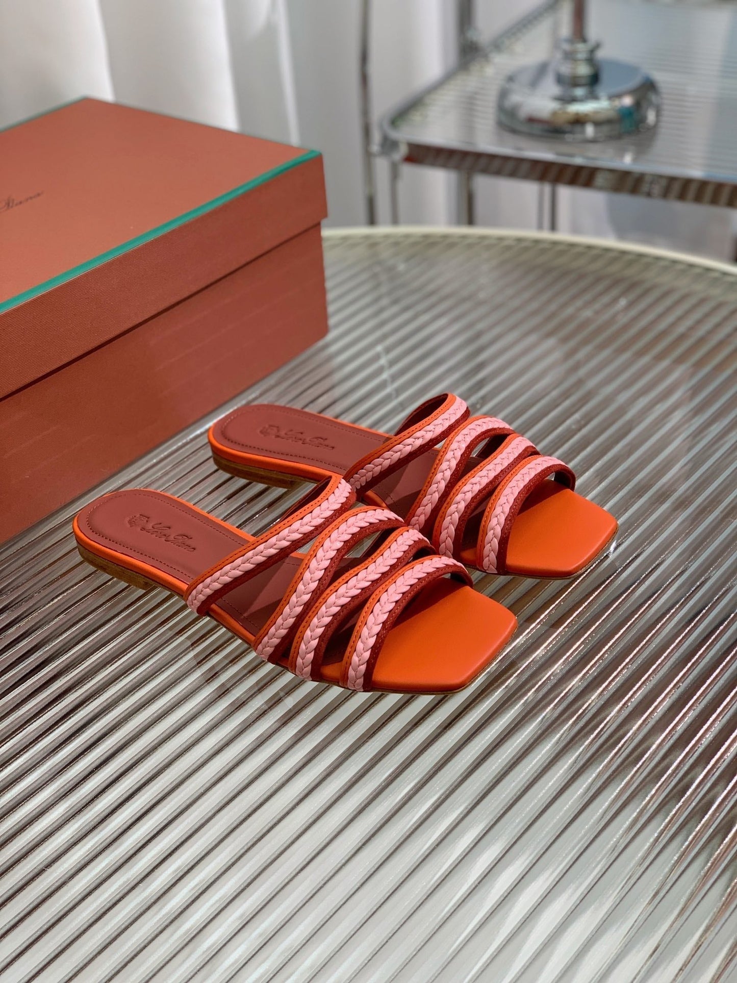 LP SPRIGHTLY CHARMS FLAT SANDAL BURNT ORANGE CALFSKIN - 35