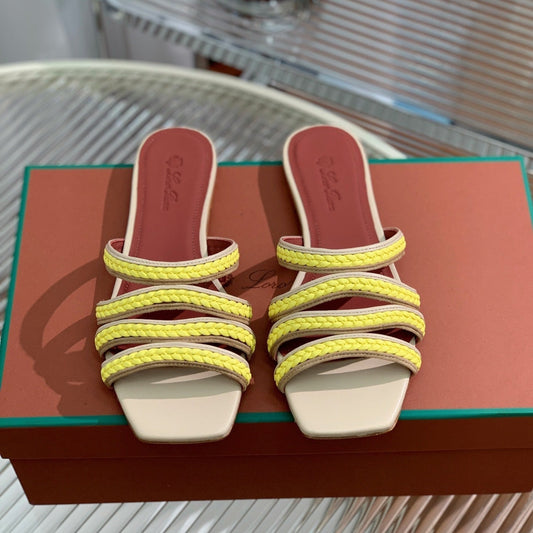 LP SPRIGHTLY CHARMS FLAT SANDAL LEMON CALFSKIN - 35