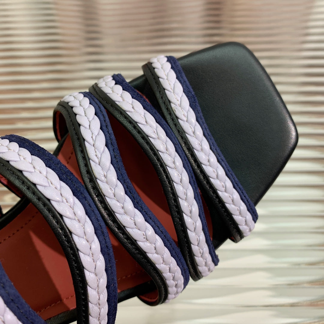 LP SPRIGHTLY CHARMS SANDAL WHITE AND BLACK CALFSKIN - 35