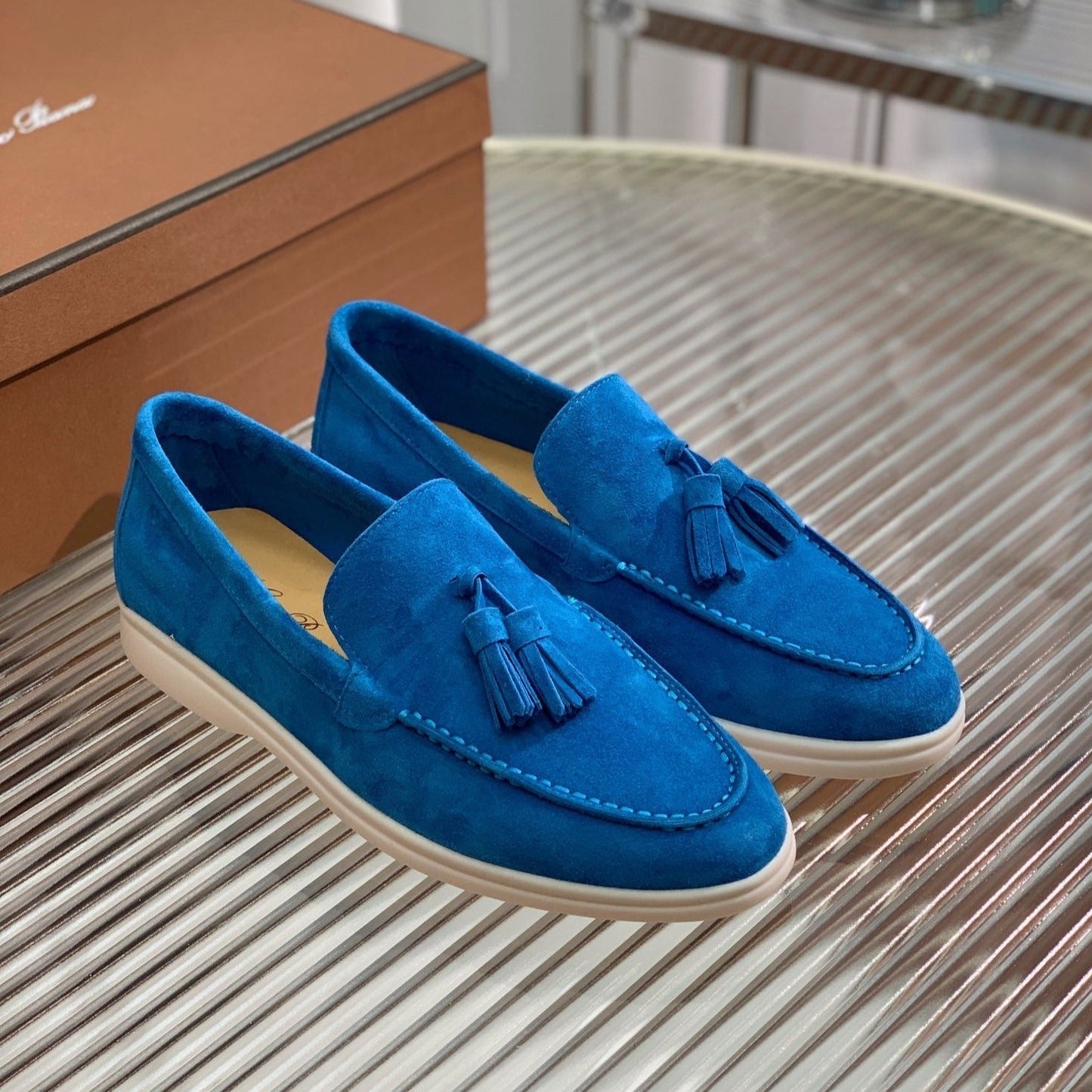 LP SUMMER WALK TASSELS LOAFERS COBALT SUEDE - 35