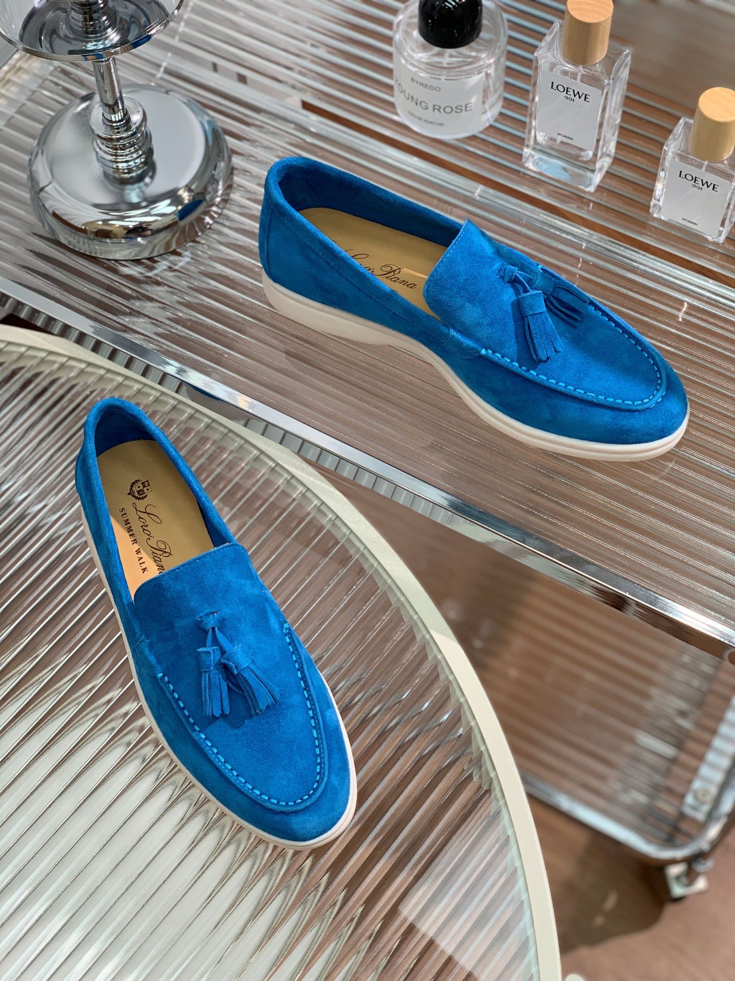 LP SUMMER WALK TASSELS LOAFERS COBALT SUEDE - 35
