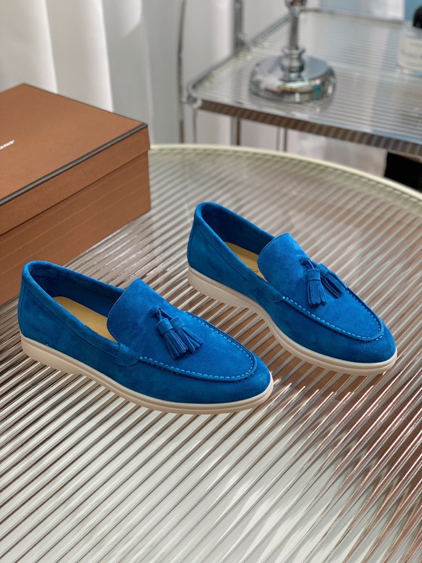 LP SUMMER WALK TASSELS LOAFERS COBALT SUEDE - 35