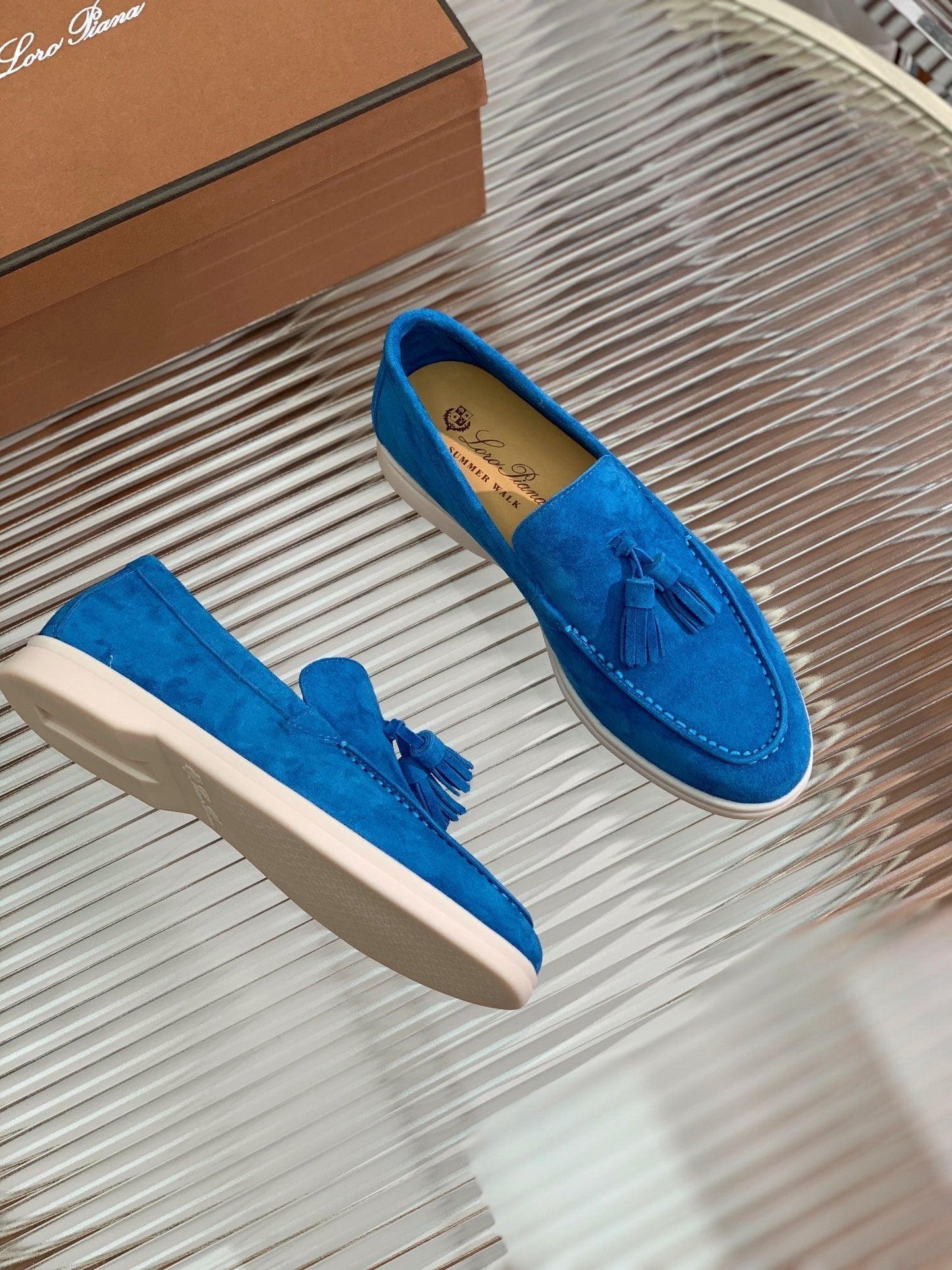 LP SUMMER WALK TASSELS LOAFERS COBALT SUEDE - 35