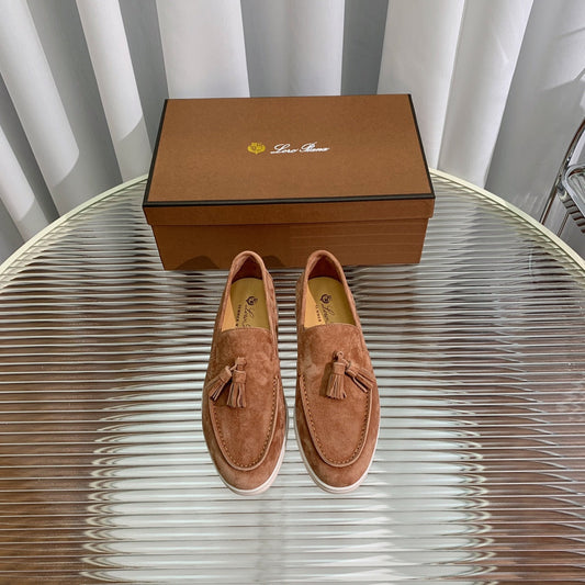 LP SUMMER WALK TASSELS LOAFERS CARAMEL SUEDE - 35