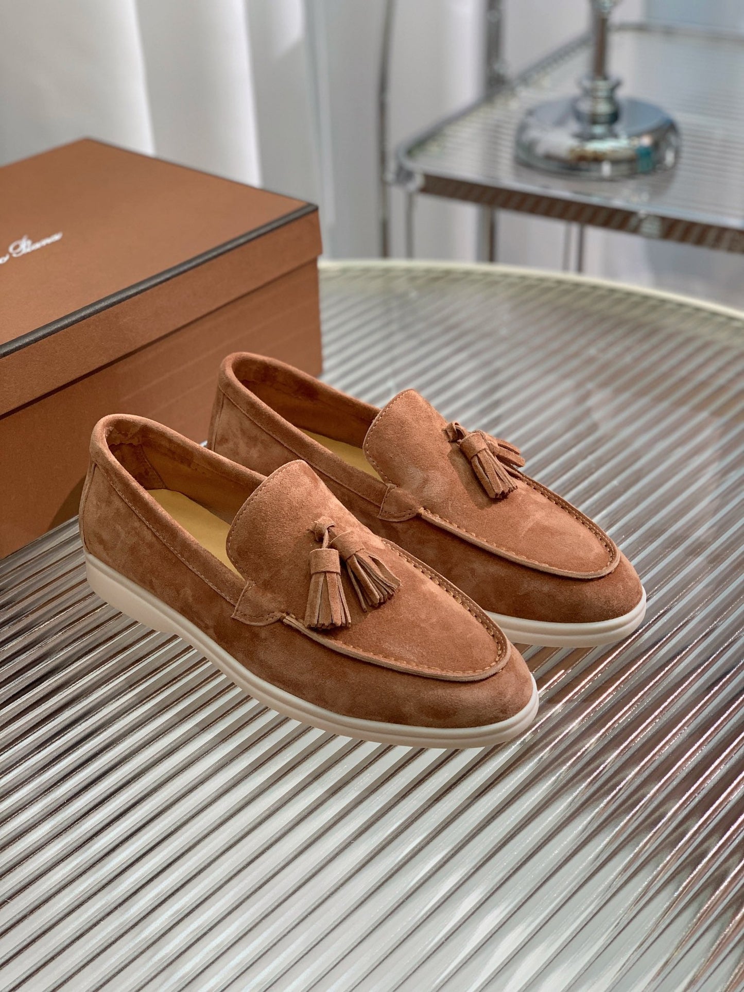 LP SUMMER WALK TASSELS LOAFERS CARAMEL SUEDE - 35