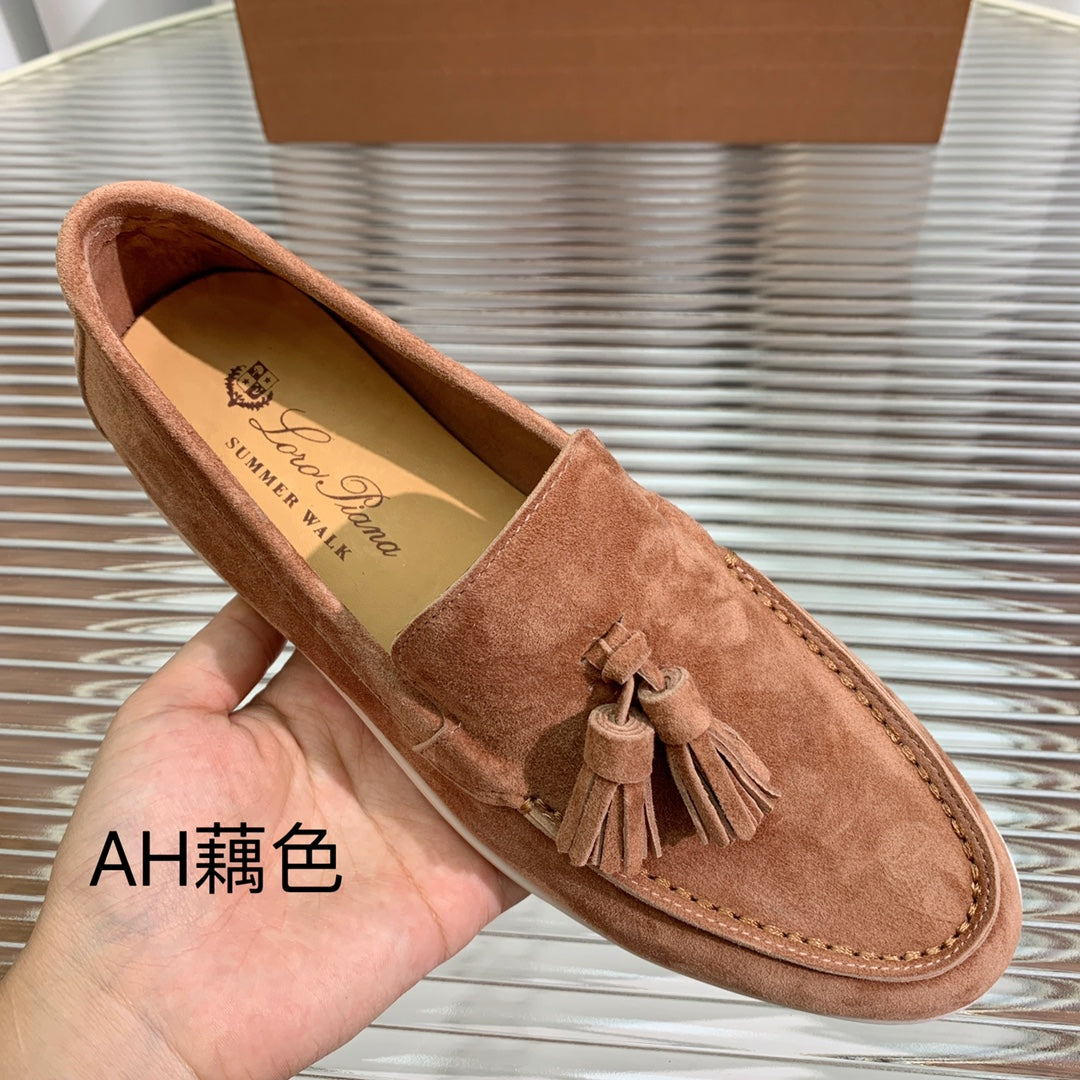 LP SUMMER WALK TASSELS LOAFERS CARAMEL SUEDE - 35
