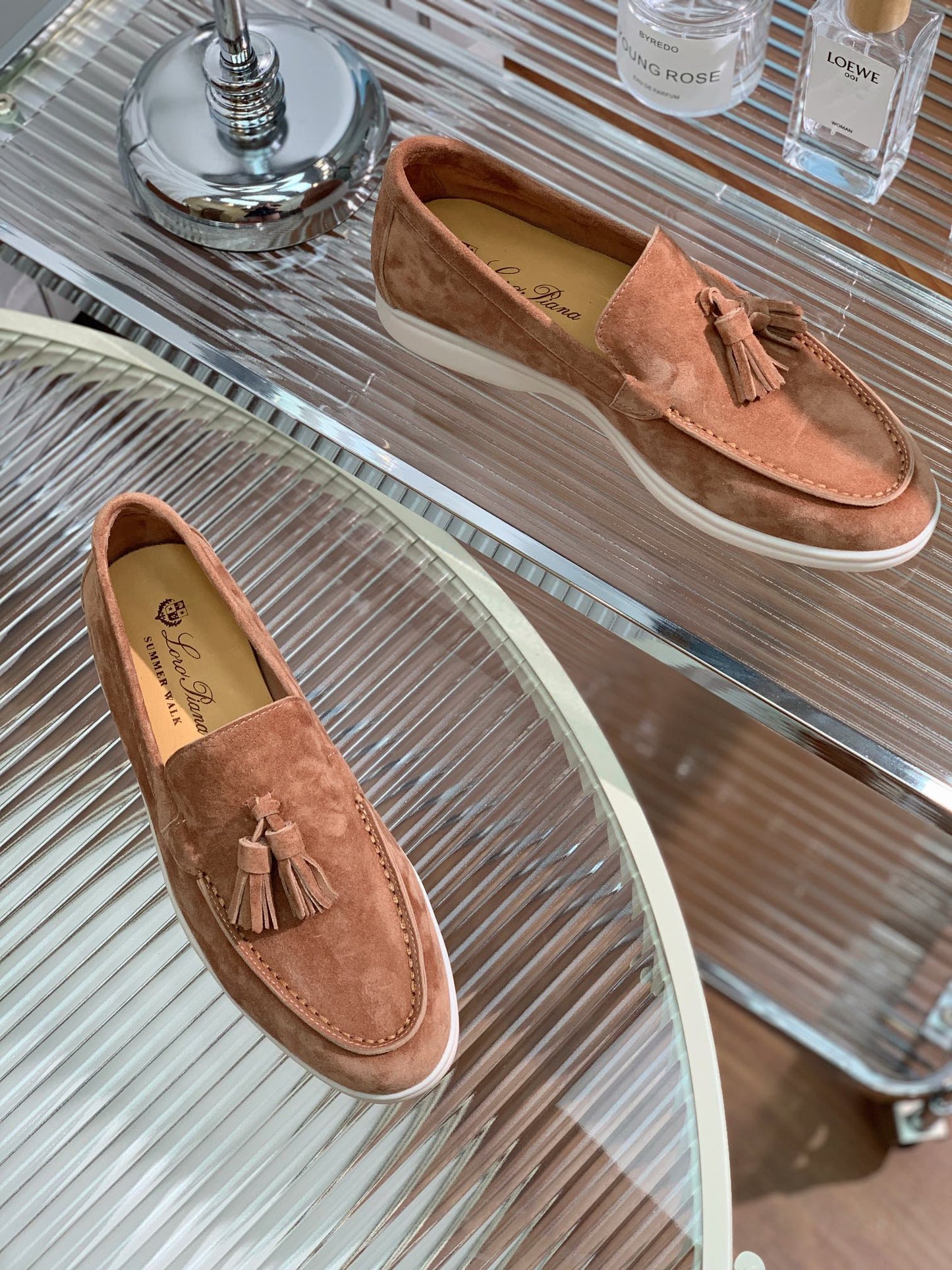 LP SUMMER WALK TASSELS LOAFERS CARAMEL SUEDE - 35