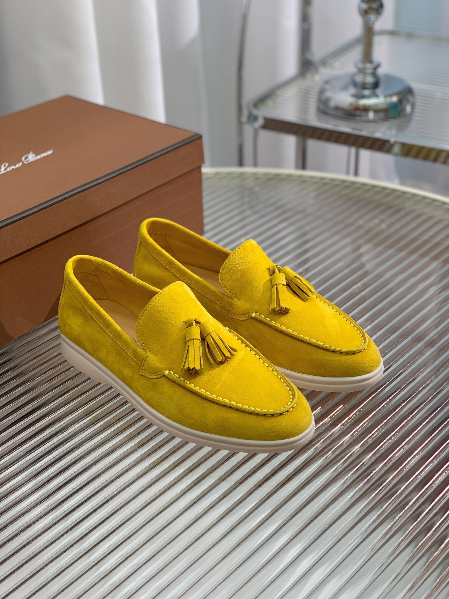 LP SUMMER WALK TASSELS LOAFERS YELLOW SUEDE - 35