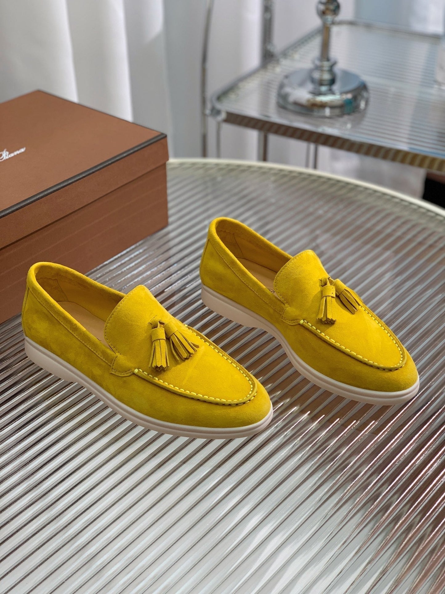 LP SUMMER WALK TASSELS LOAFERS YELLOW SUEDE - 35