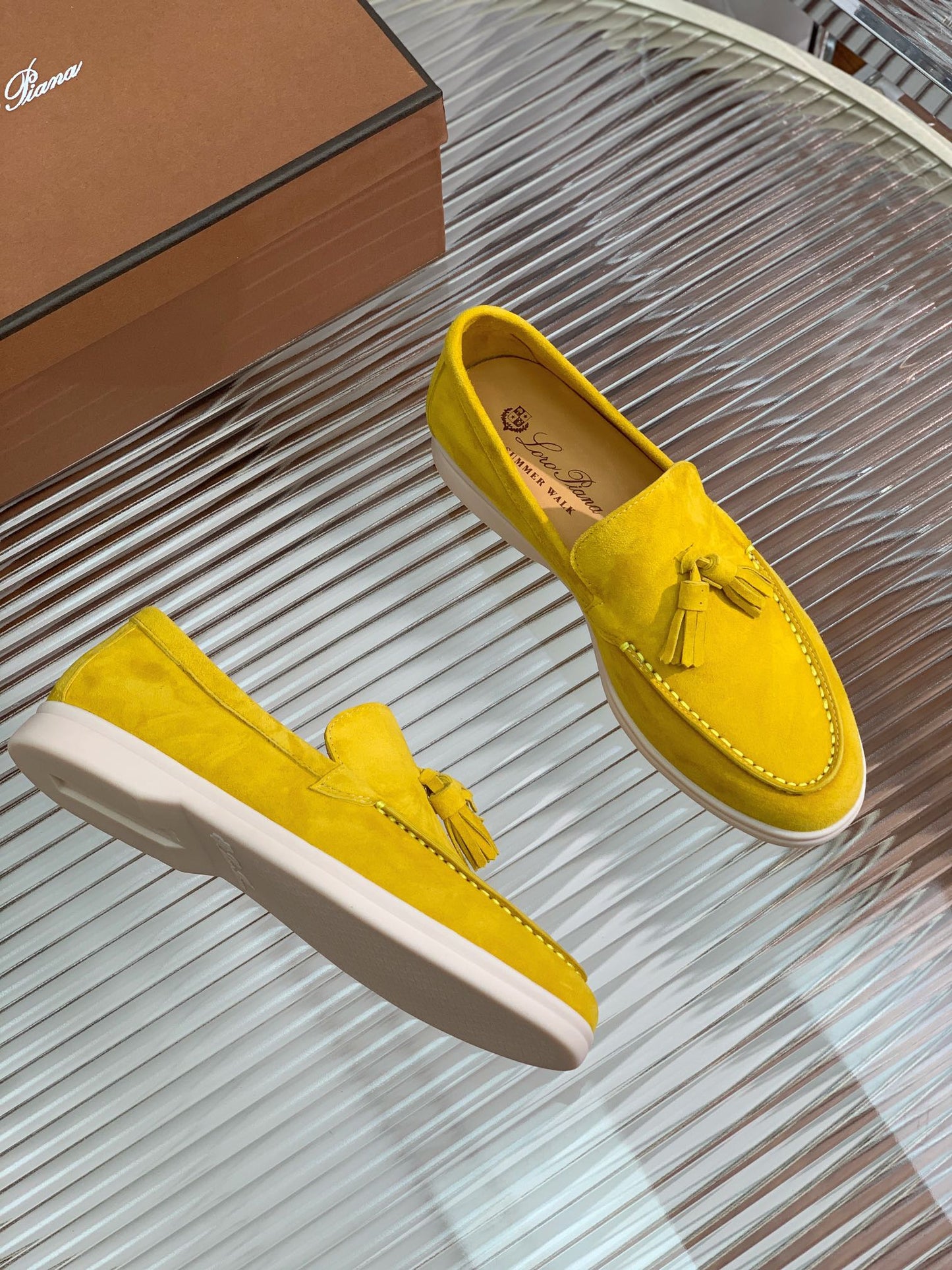 LP SUMMER WALK TASSELS LOAFERS YELLOW SUEDE - 35