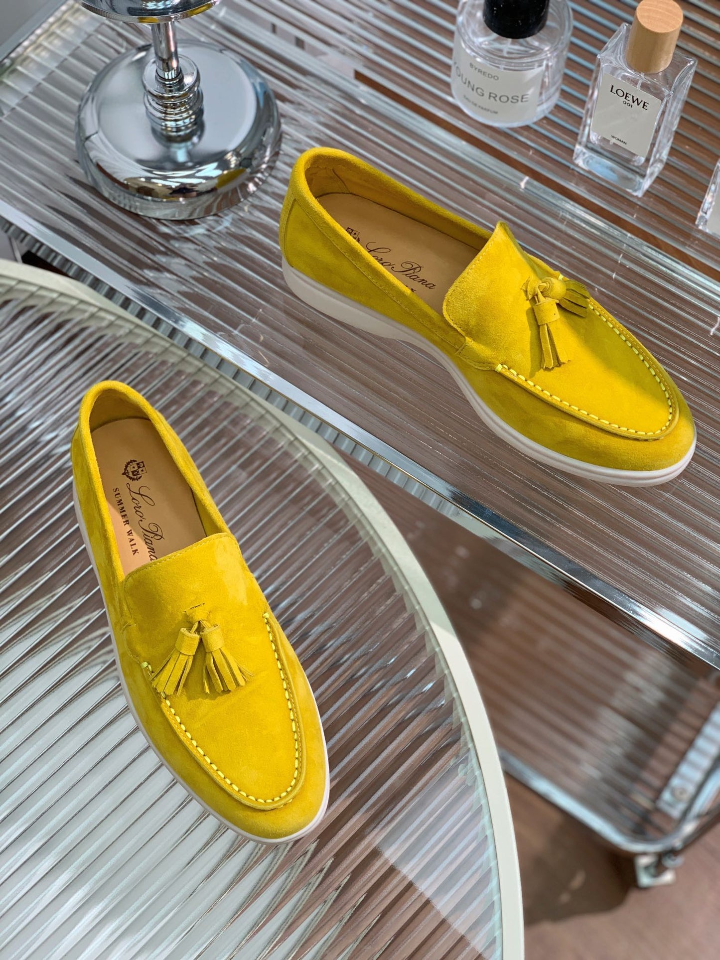 LP SUMMER WALK TASSELS LOAFERS YELLOW SUEDE - 35