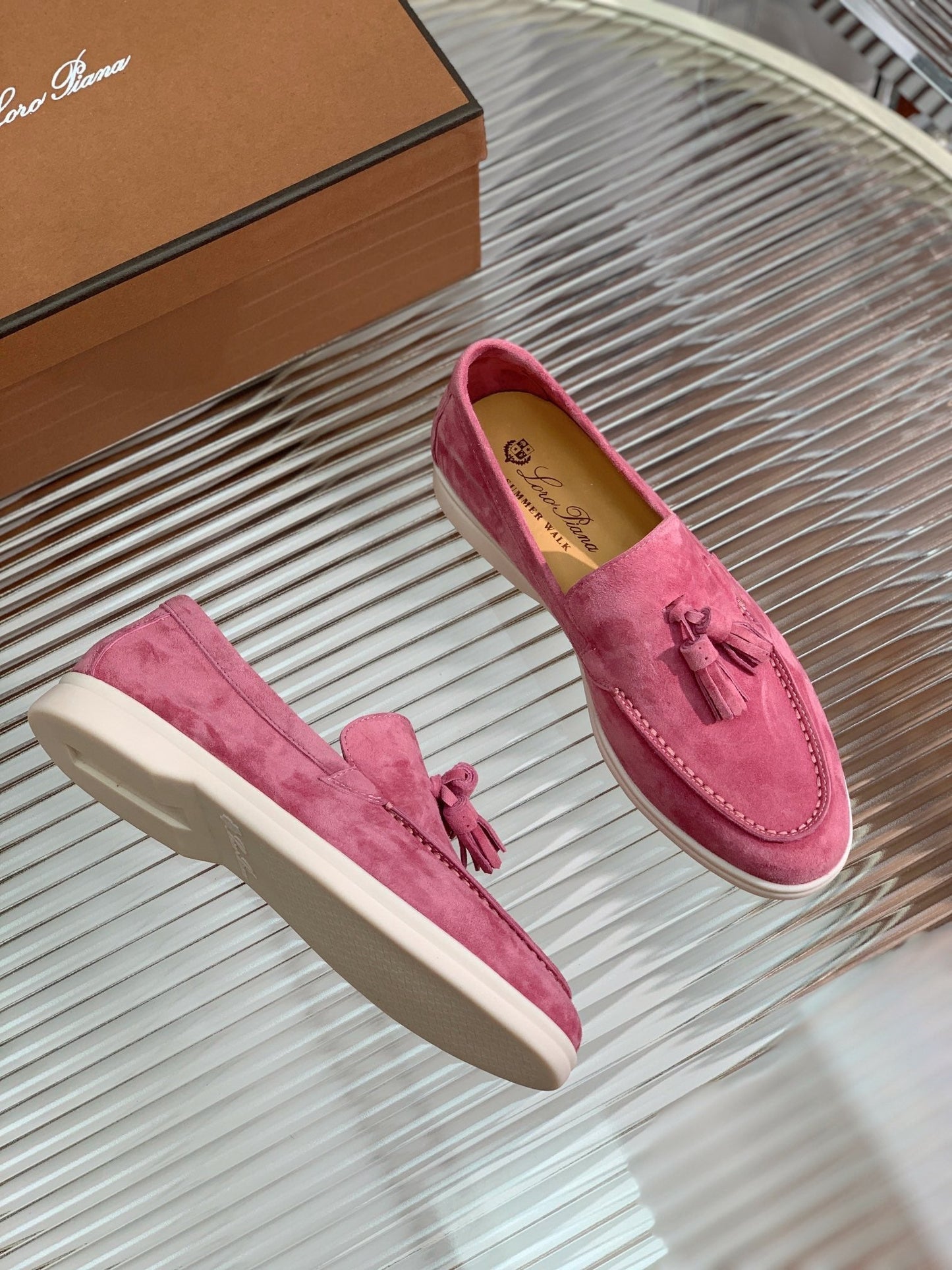 LP SUMMER WALK TASSELS LOAFERS BARBIE PINK SUEDE - 35