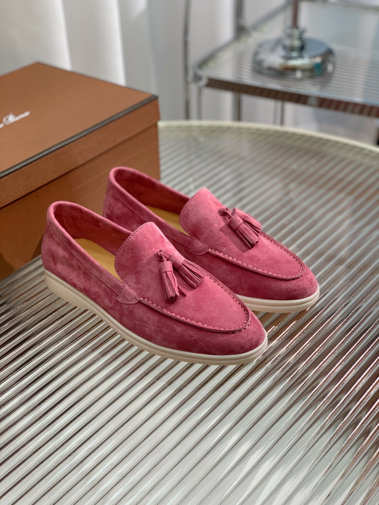 LP SUMMER WALK TASSELS LOAFERS BARBIE PINK SUEDE - 35