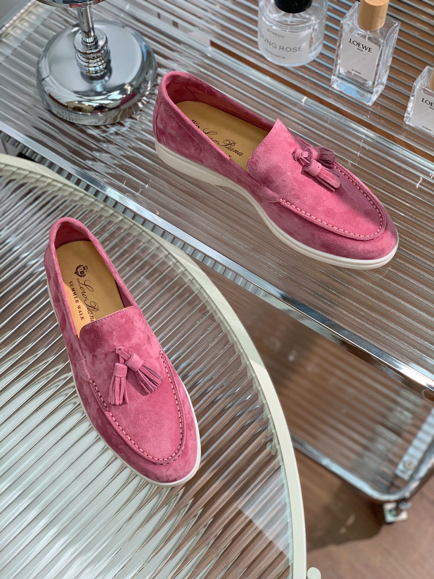 LP SUMMER WALK TASSELS LOAFERS BARBIE PINK SUEDE - 35