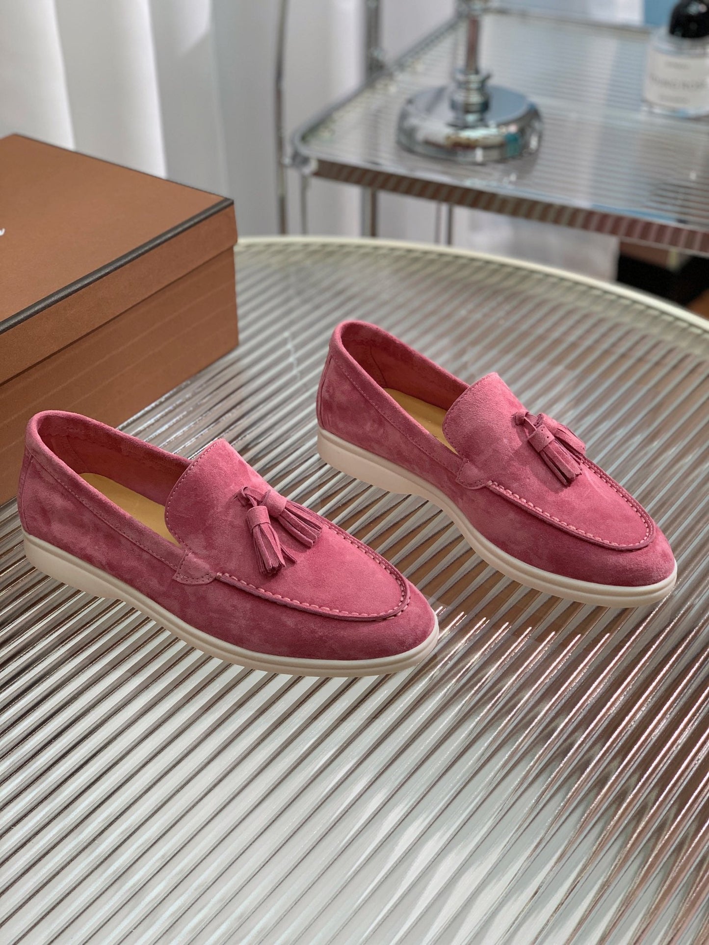LP SUMMER WALK TASSELS LOAFERS BARBIE PINK SUEDE - 35
