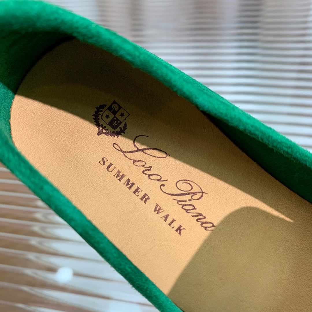 LP SUMMER WALK TASSELS LOAFERS DARK GREEN SUEDE - 35