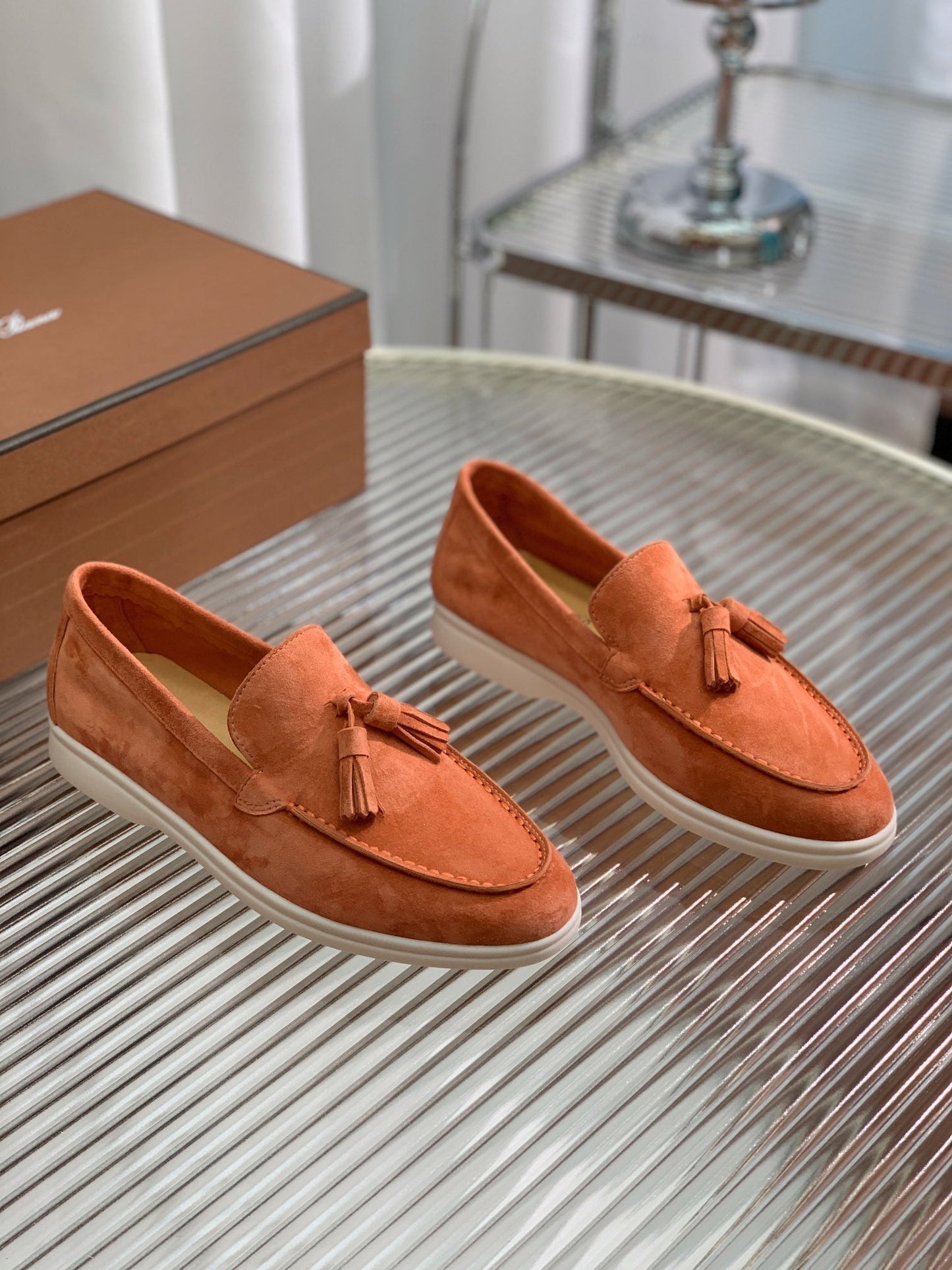 LP SUMMER WALK TASSELS LOAFERS FIRE SUEDE - 35