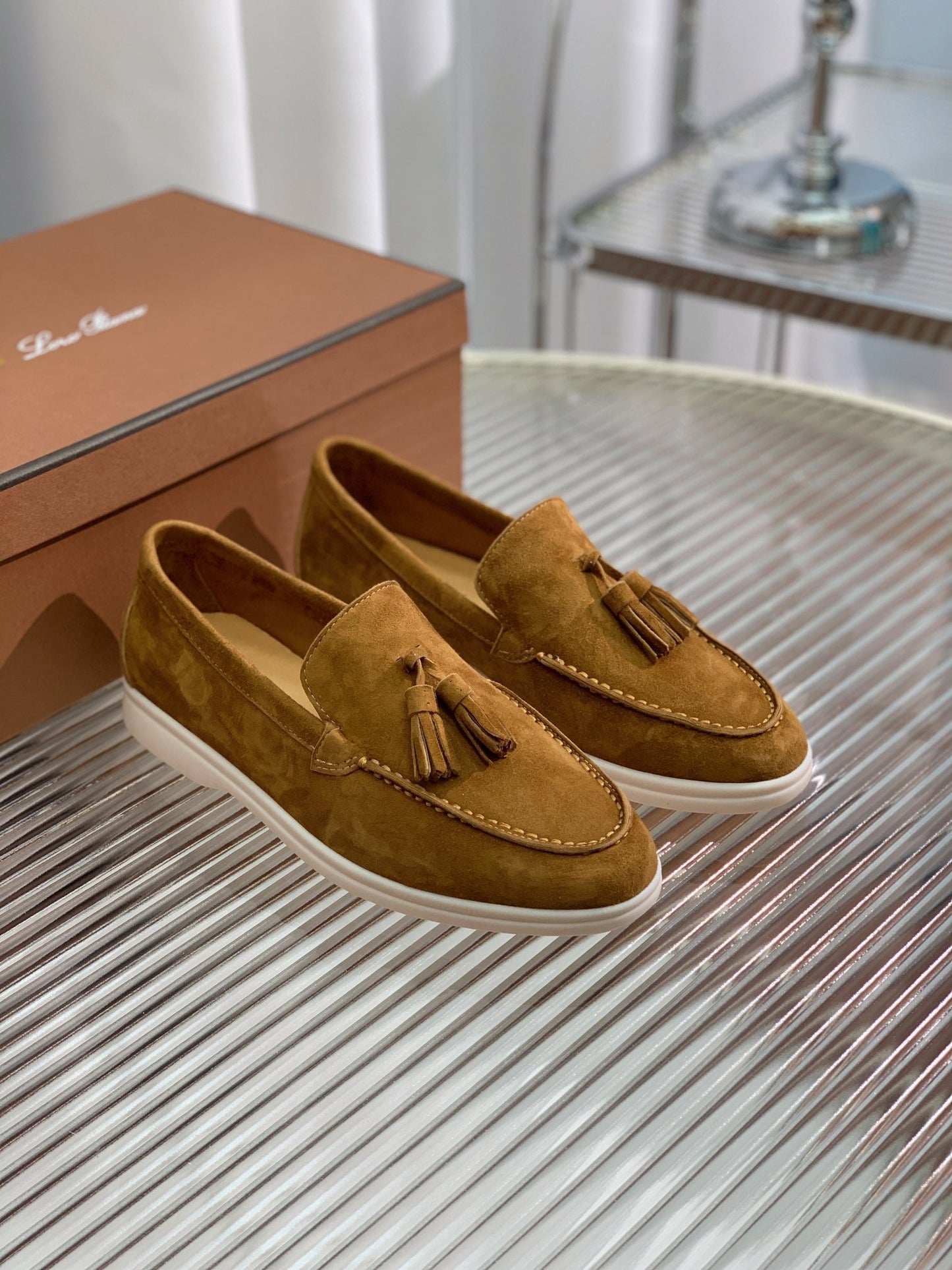 LP SUMMER WALK TASSELS LOAFERS SEPIA SUEDE - 35