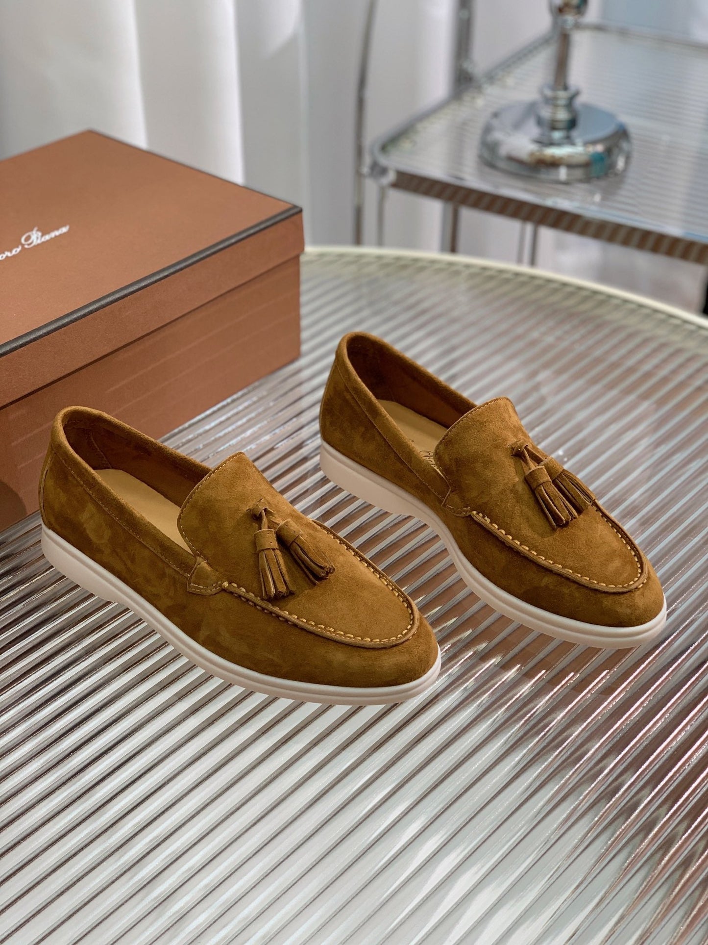 LP SUMMER WALK TASSELS LOAFERS SEPIA SUEDE - 35