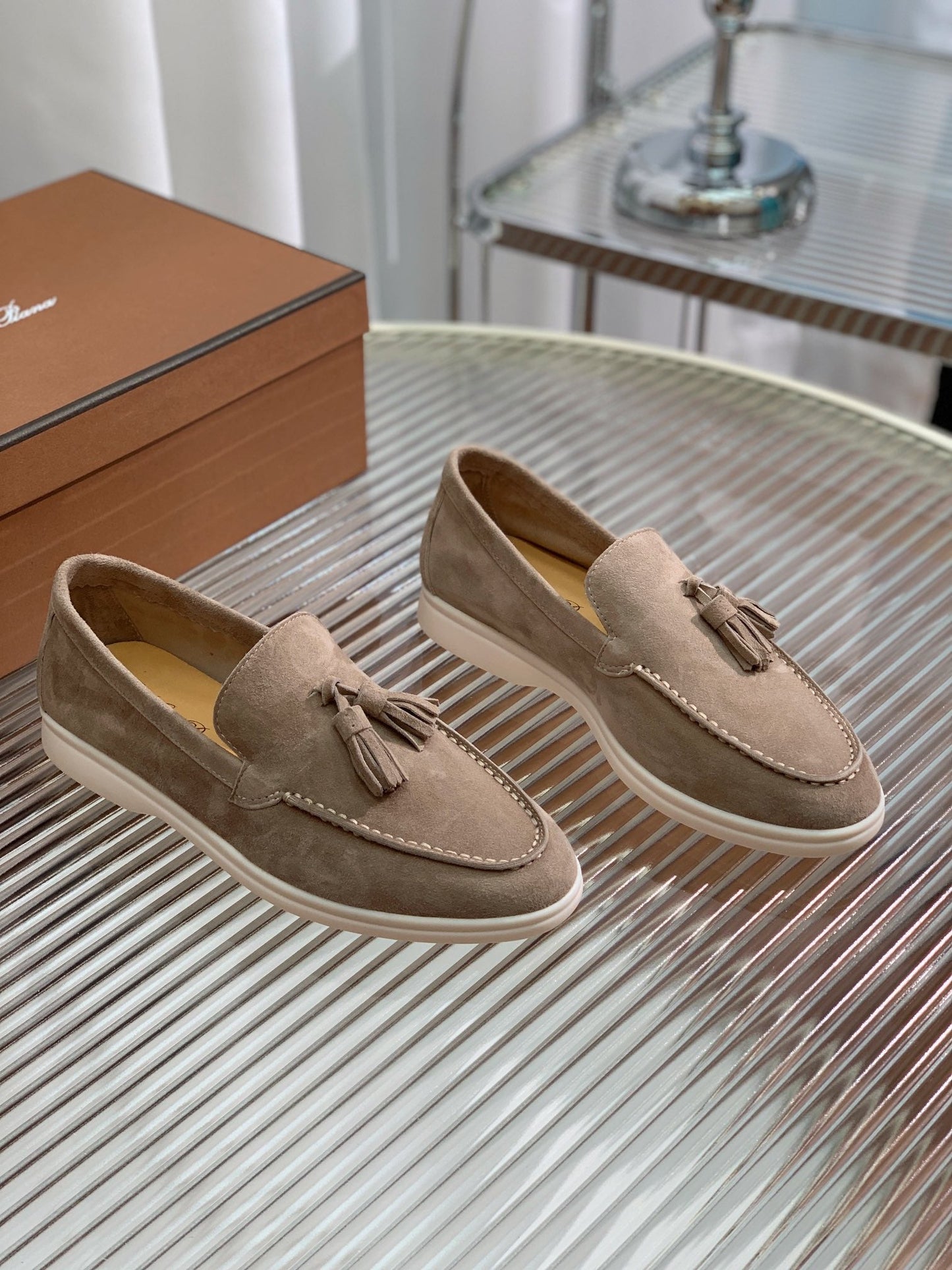 LP SUMMER WALK TASSELS LOAFERS PEANUT SUEDE - 35