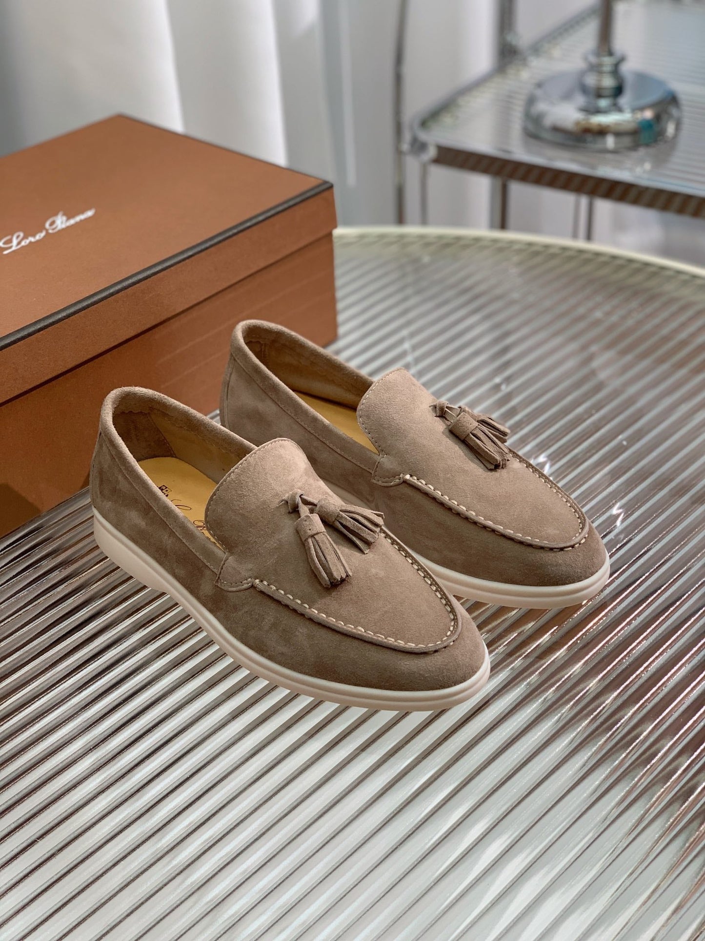 LP SUMMER WALK TASSELS LOAFERS PEANUT SUEDE - 35