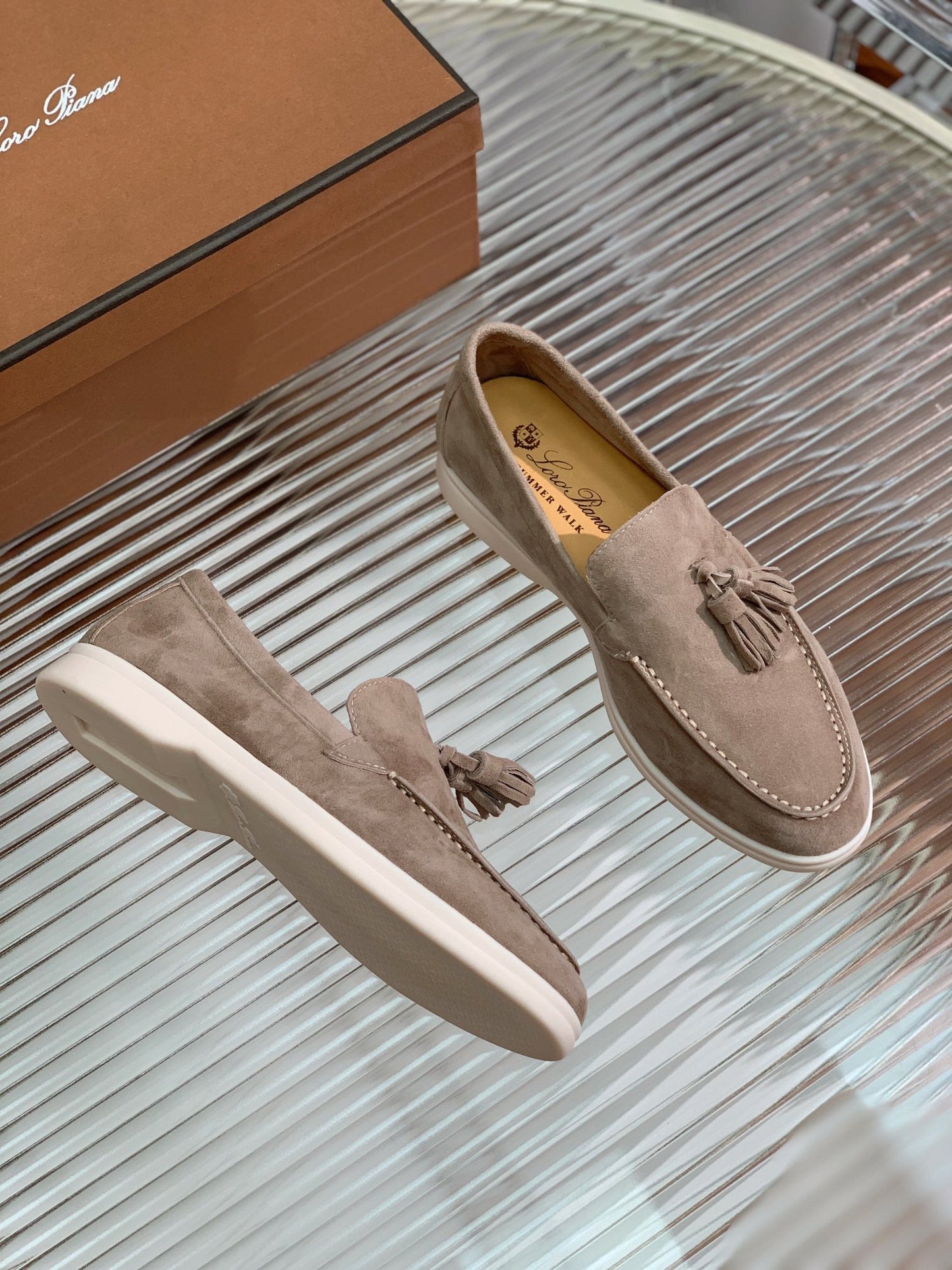 LP SUMMER WALK TASSELS LOAFERS PEANUT SUEDE - 35